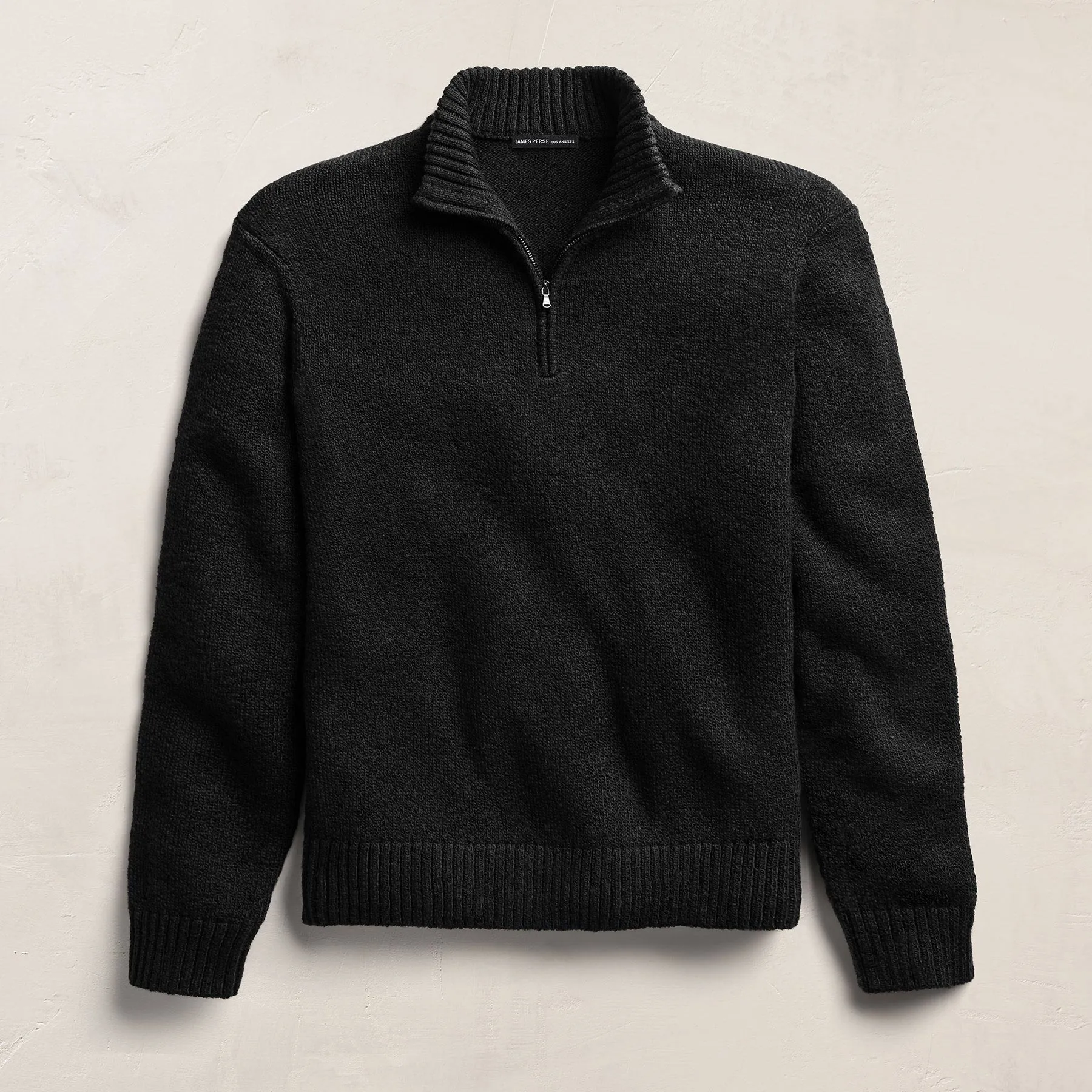 Stretch Cotton Knit Pullover - Black sold by James Perse product image thumbnail 2
