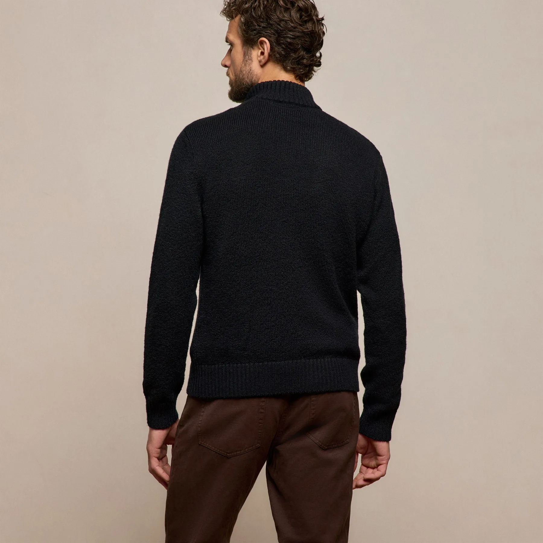 Stretch Cotton Knit Pullover - Black sold by James Perse product image thumbnail 5