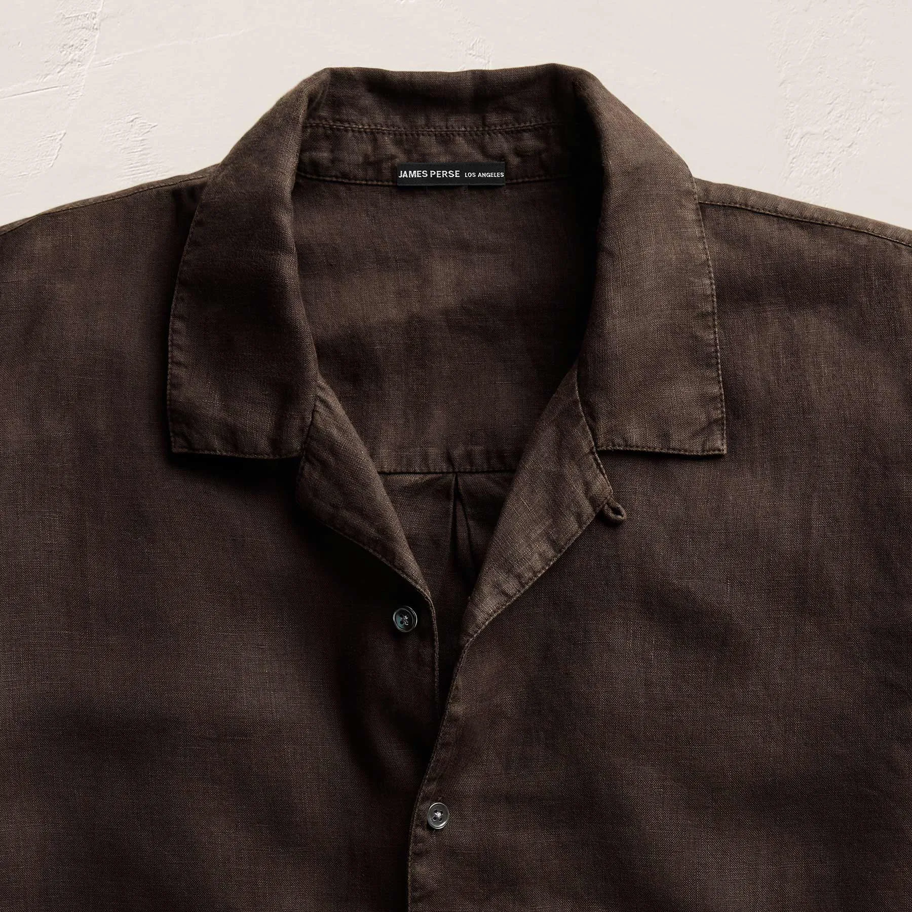 Lightweight Linen Short Sleeve Shirt - Bark Pigment sold by James Perse product image thumbnail 2