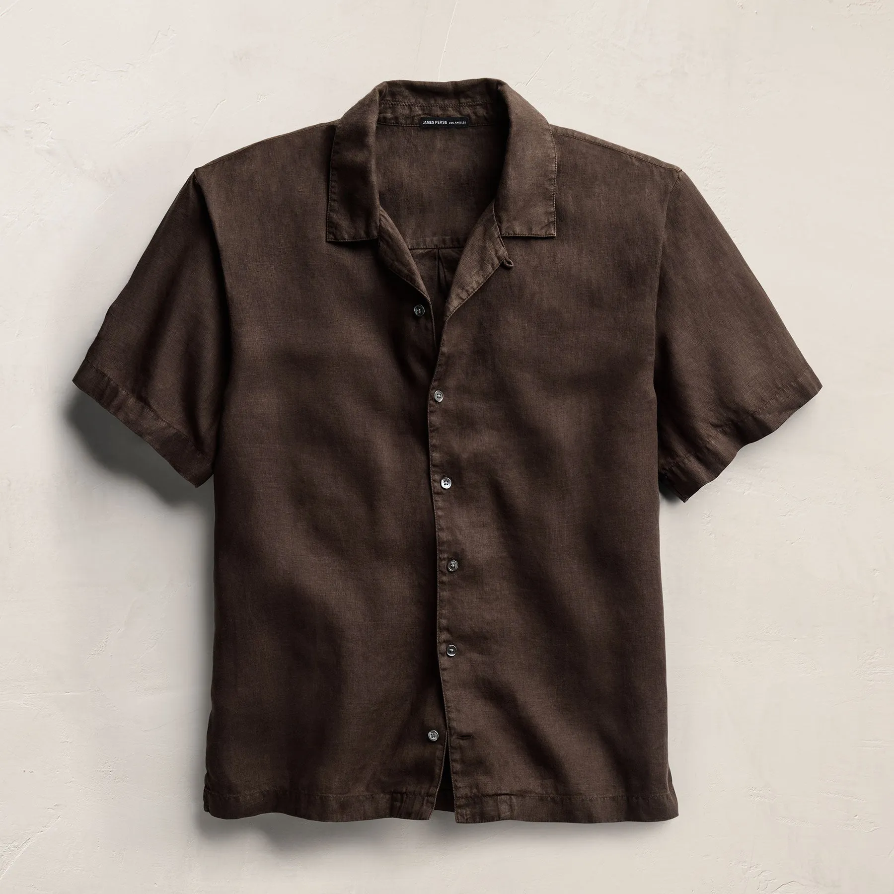 Lightweight Linen Short Sleeve Shirt - Bark Pigment sold by James Perse