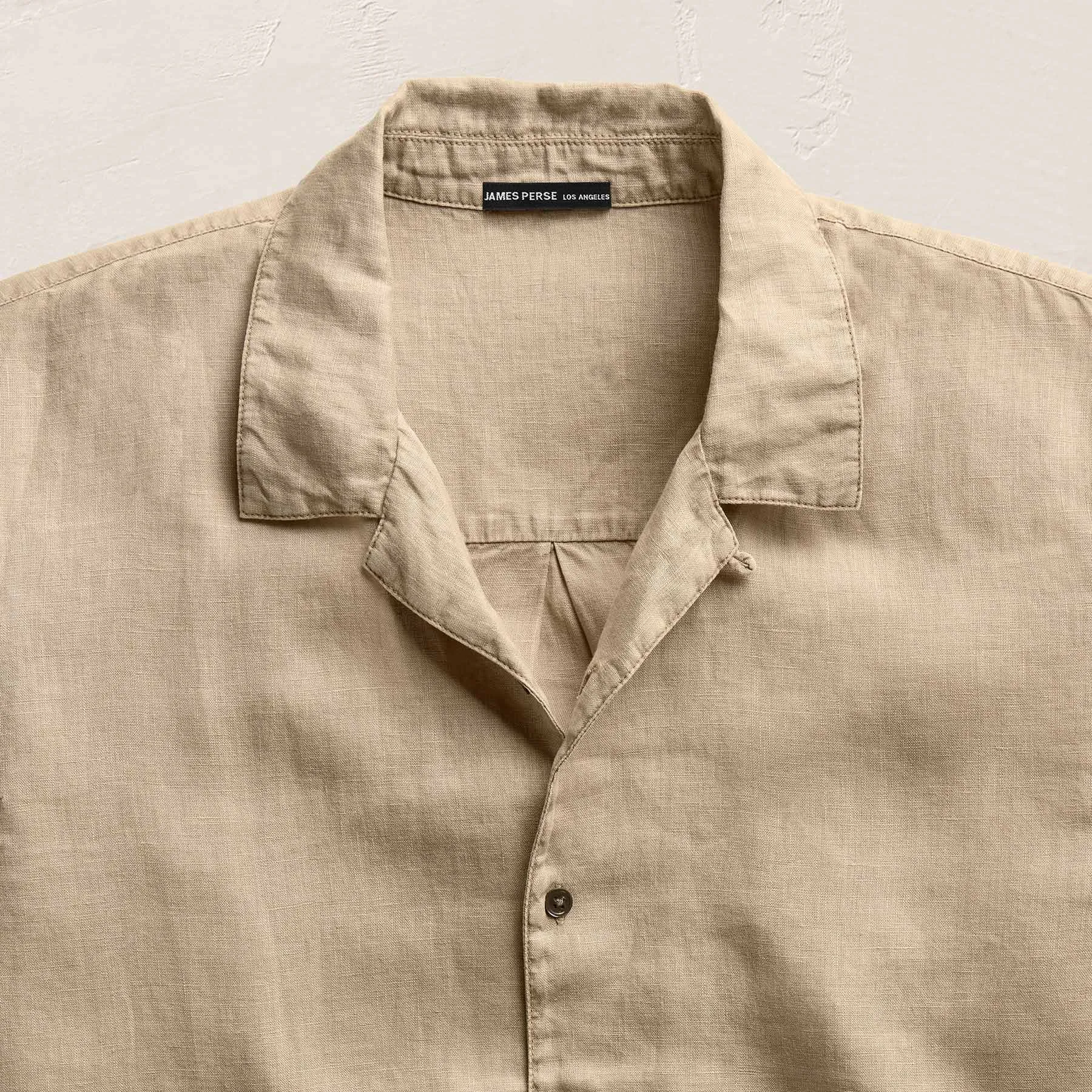 Lightweight Linen Short Sleeve Shirt - Light Khaki Pigment sold by James Perse product image thumbnail 2