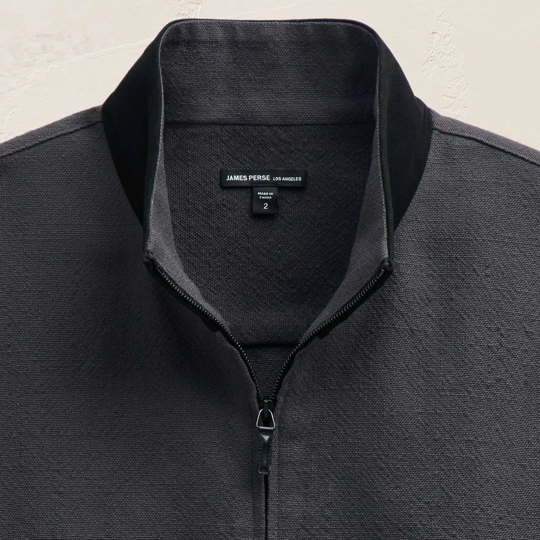 Suede Trimmed Track Jacket - Charcoal/Black sold by James Perse product image thumbnail 4