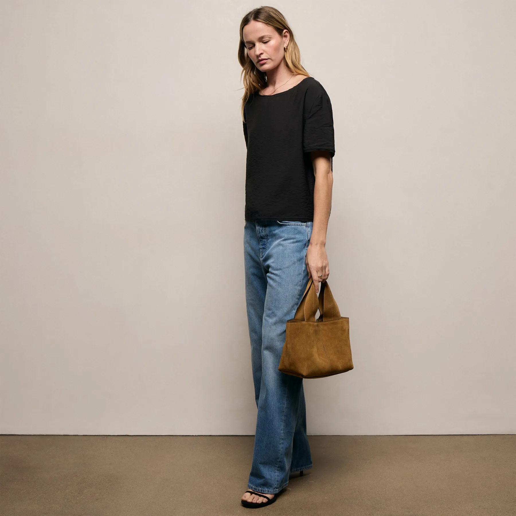 Modal Silk Blend Drop Shoulder Blouse - Black sold by James Perse product image thumbnail 3