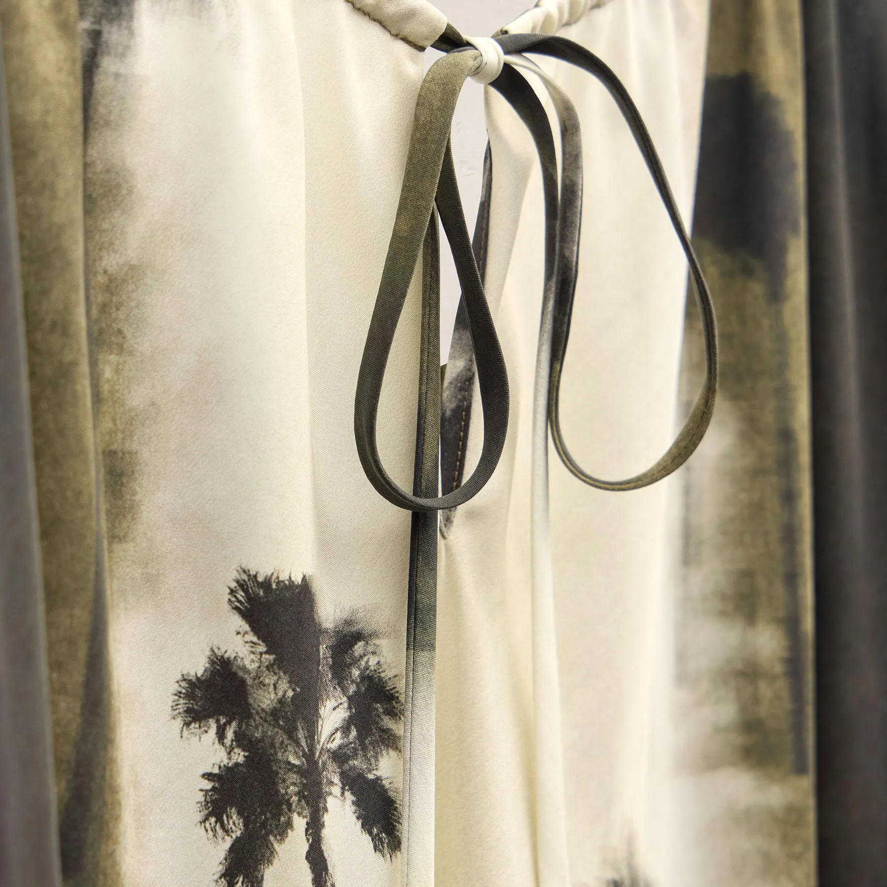 Printed Washed Silk Strappy Cami Dress - Ombre Palm Print sold by James Perse product image thumbnail 2