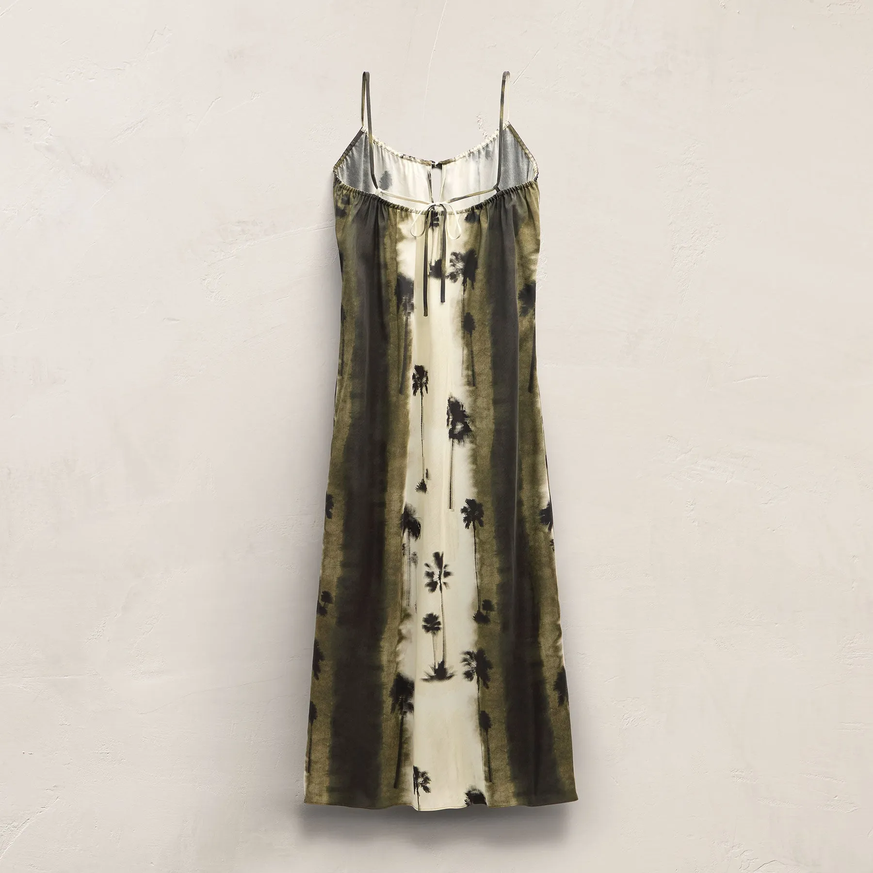 Printed Washed Silk Strappy Cami Dress - Ombre Palm Print sold by James Perse product image thumbnail 4
