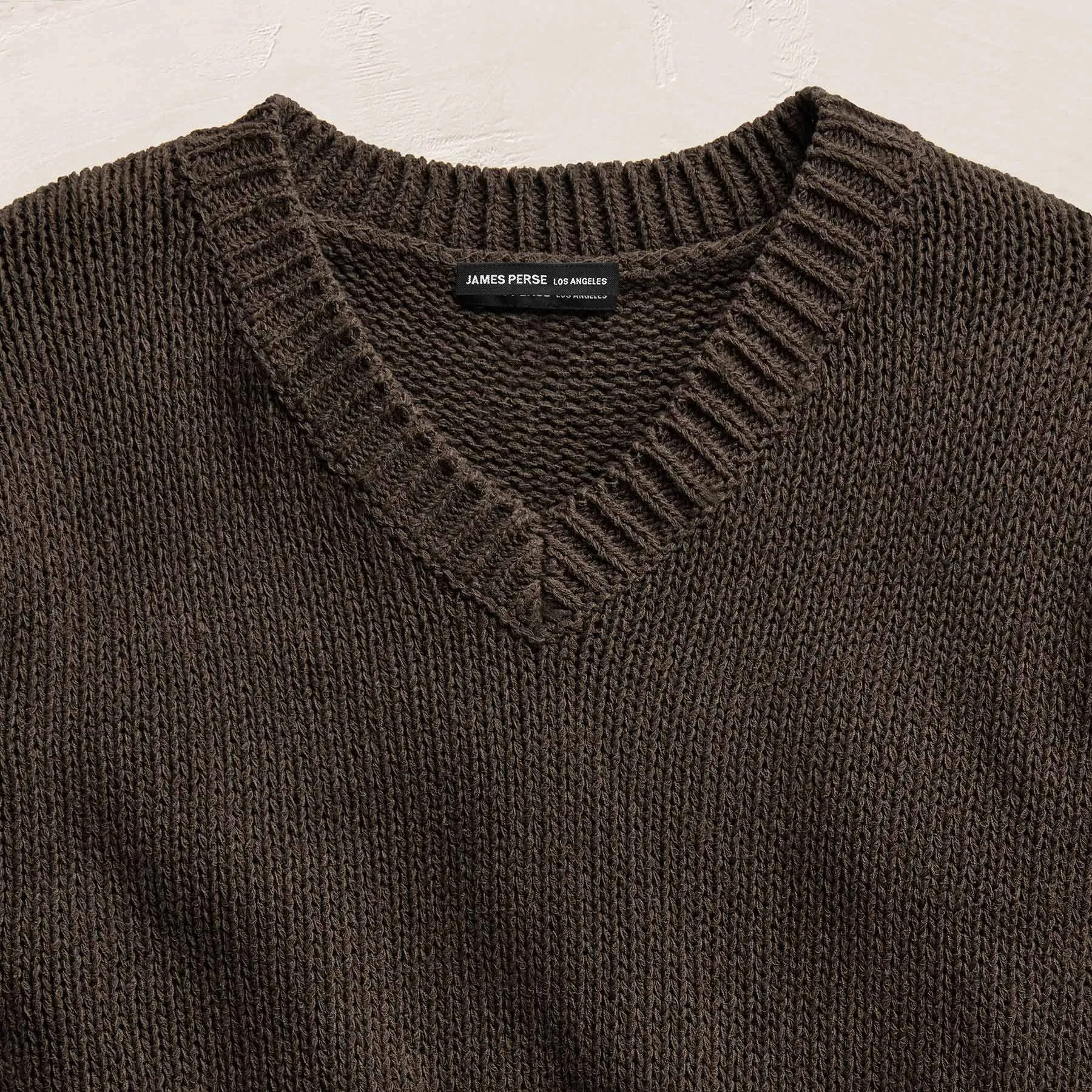 Cotton Linen V Neck Boxy Sweater - Storm sold by James Perse product image thumbnail 2