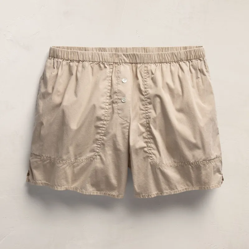 Stretch Poplin Boxer Short - Stone Pigment made by James Perse