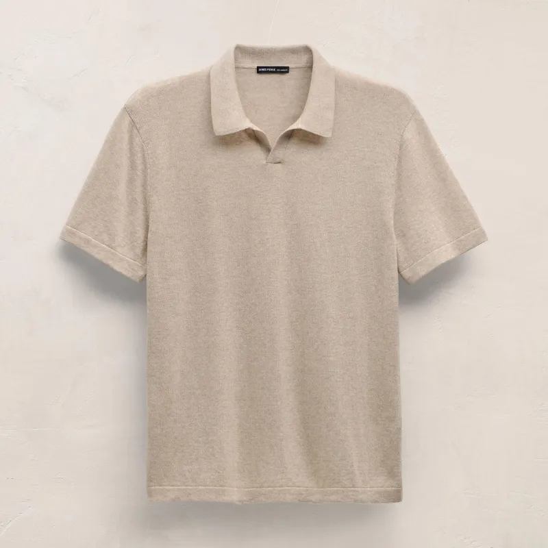 Organic Cotton Cashmere Polo - Wheat made by James Perse