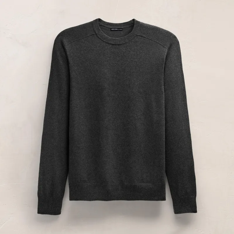 Organic Cotton Cashmere Raglan Crew - Coal made by James Perse