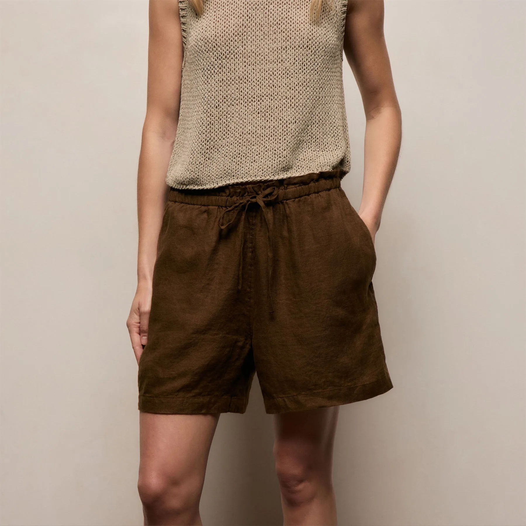 Linen Short - Cocoa sold by James Perse