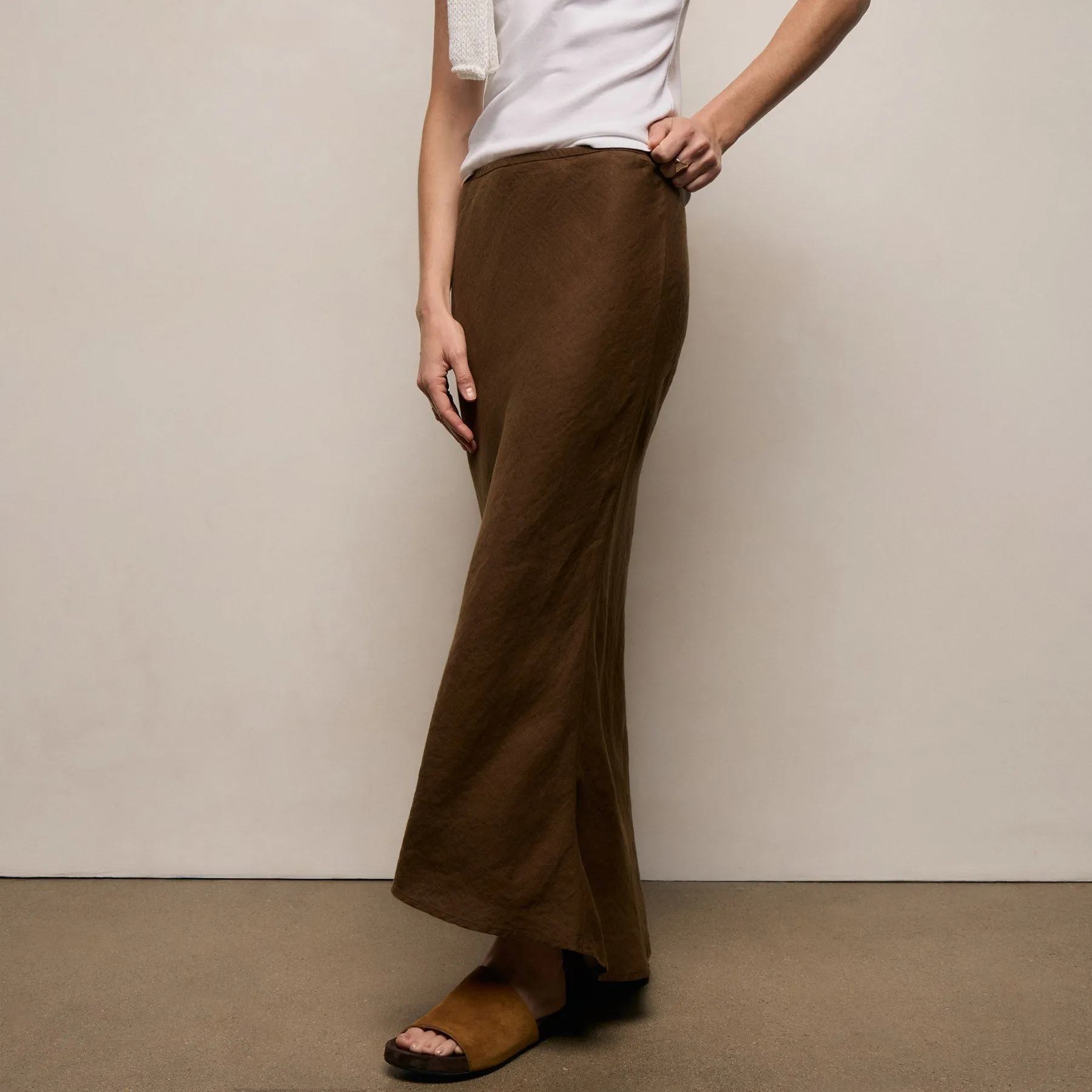 Linen Skirt - Cocoa sold by James Perse product image thumbnail 3