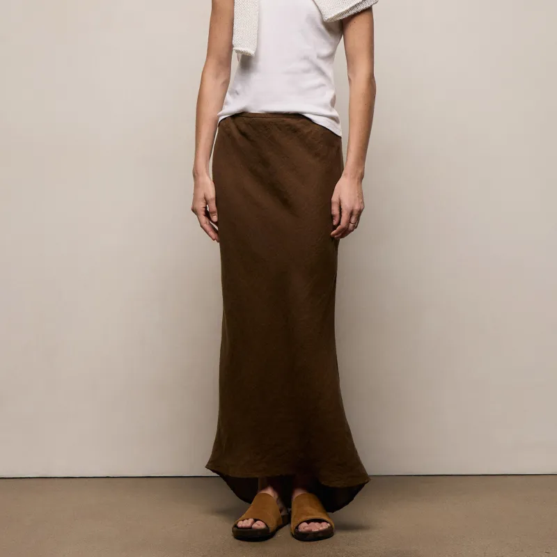 Linen Skirt - Cocoa made by James Perse