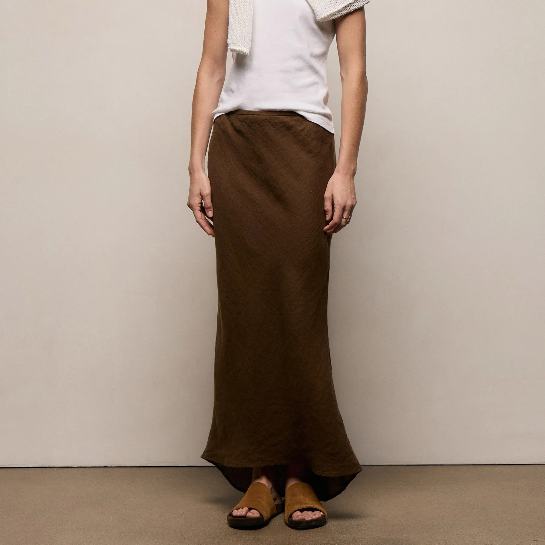 Linen Skirt - Cocoa sold by James Perse