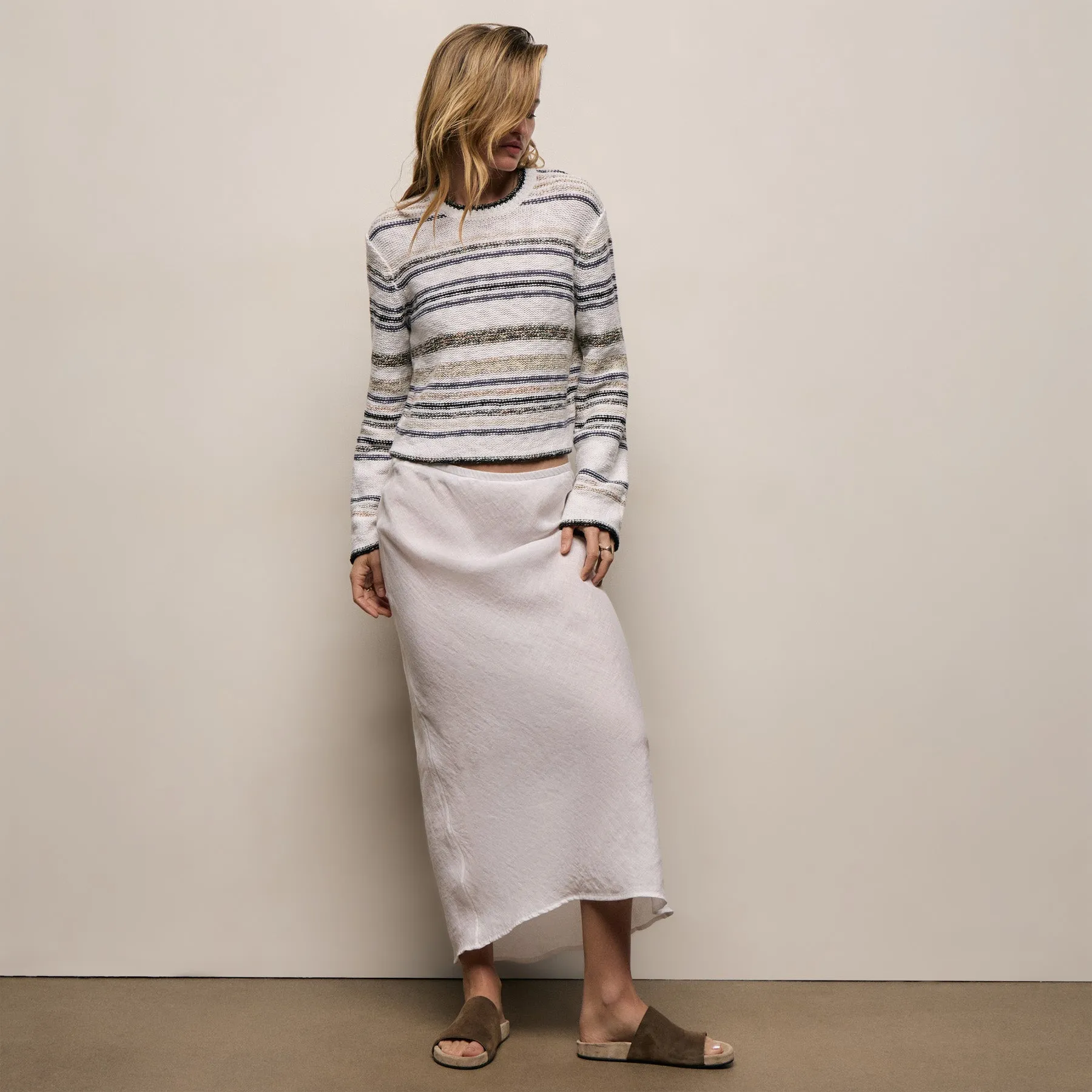 Linen Skirt - White sold by James Perse product image thumbnail 3
