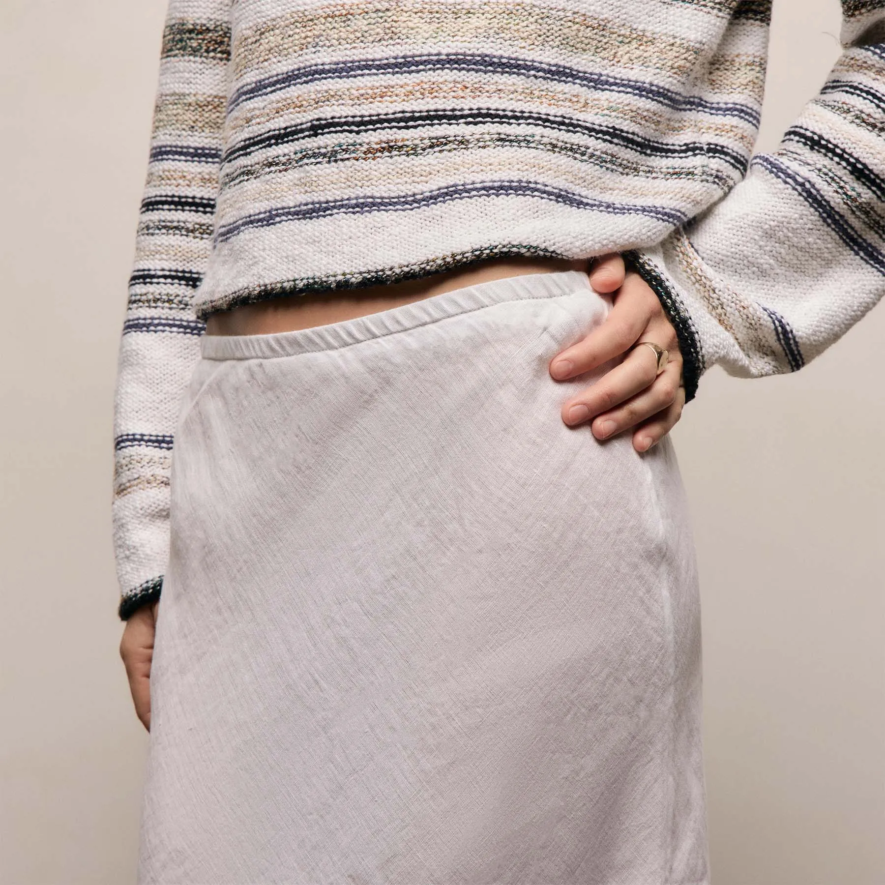 Linen Skirt - White sold by James Perse product image thumbnail 2