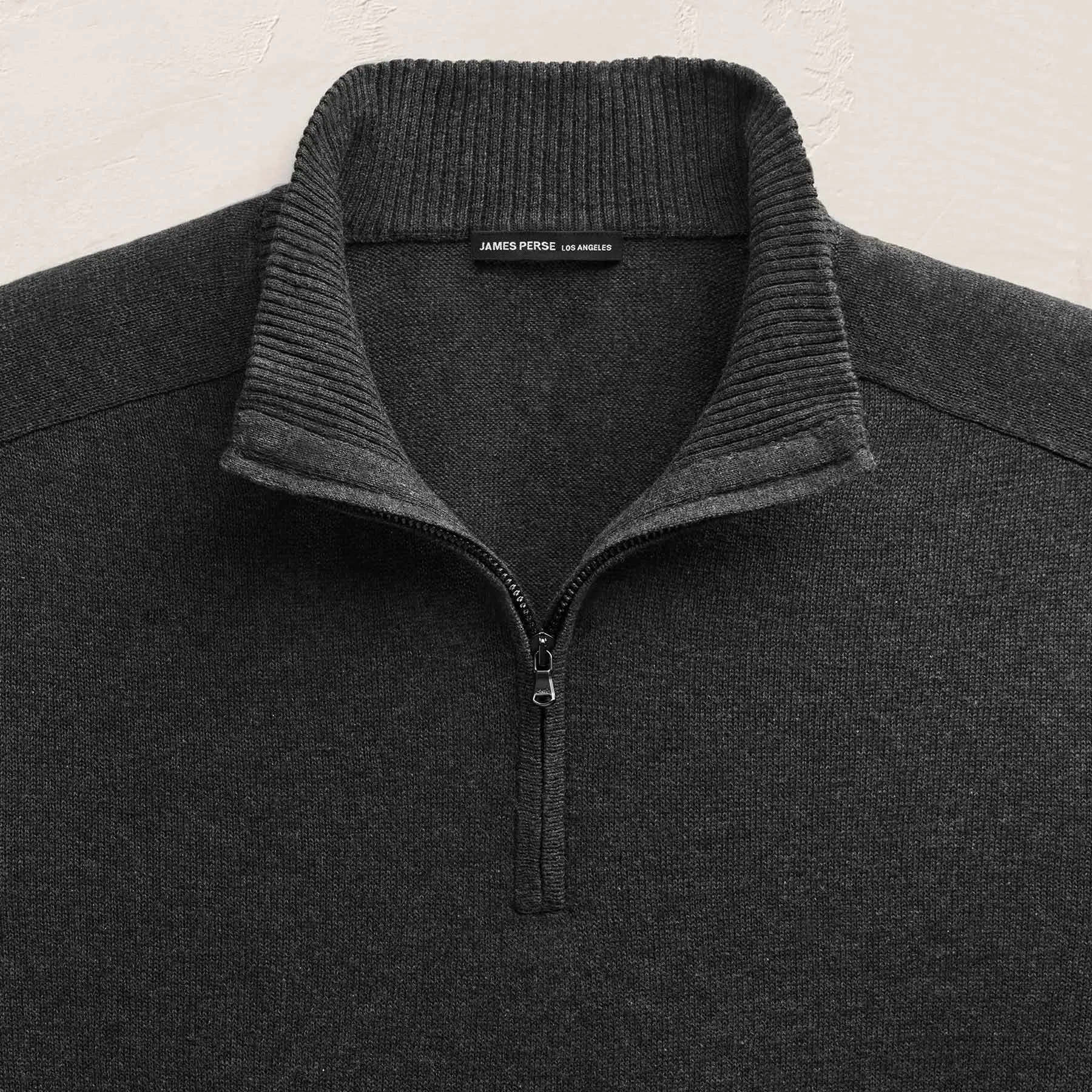 Cotton Cashmere Half Zip - Coal sold by James Perse product image thumbnail 2