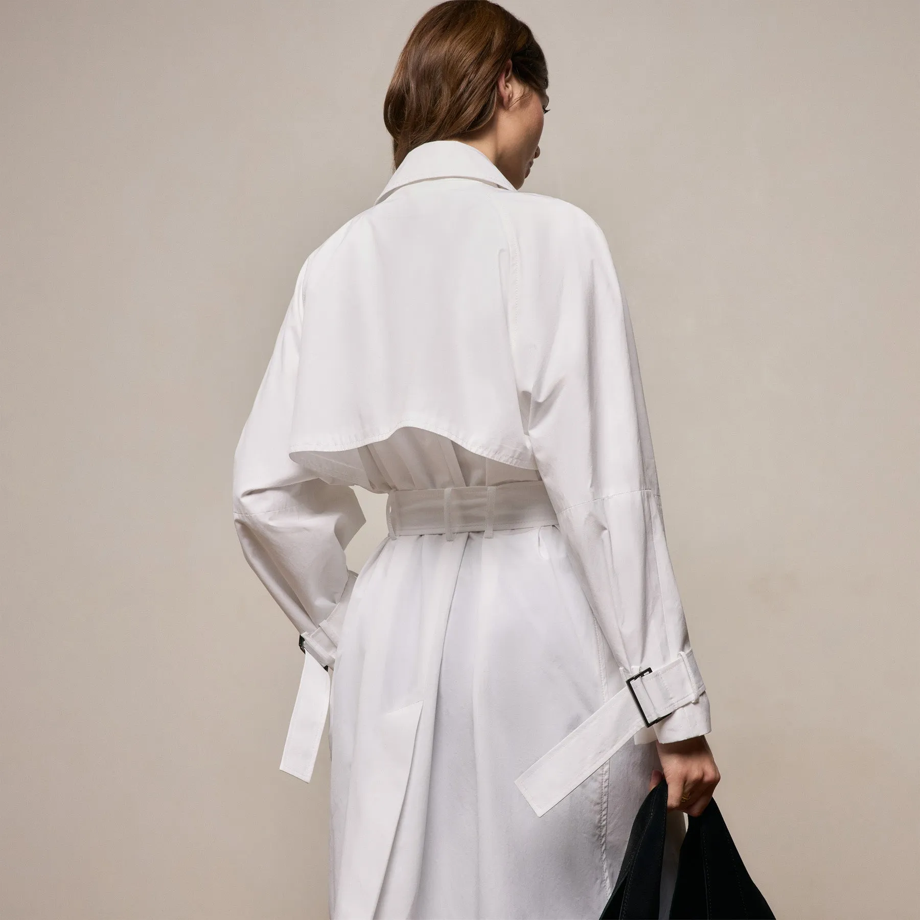 Italian Heavy Poplin Trench Coat - White sold by James Perse product image thumbnail 5
