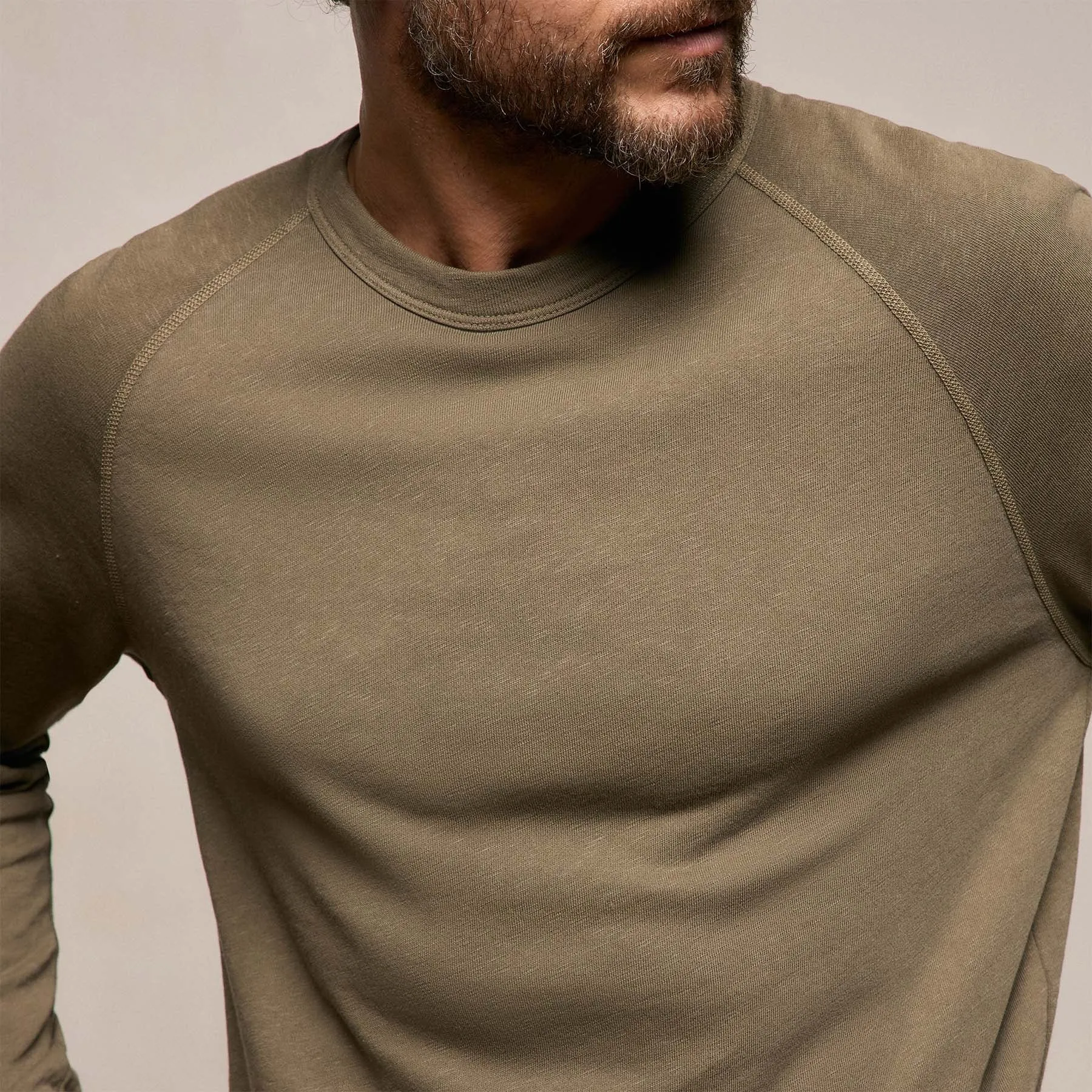 Vintage French Terry Sweatshirt - Light Olive Pigment sold by James Perse product image thumbnail 3