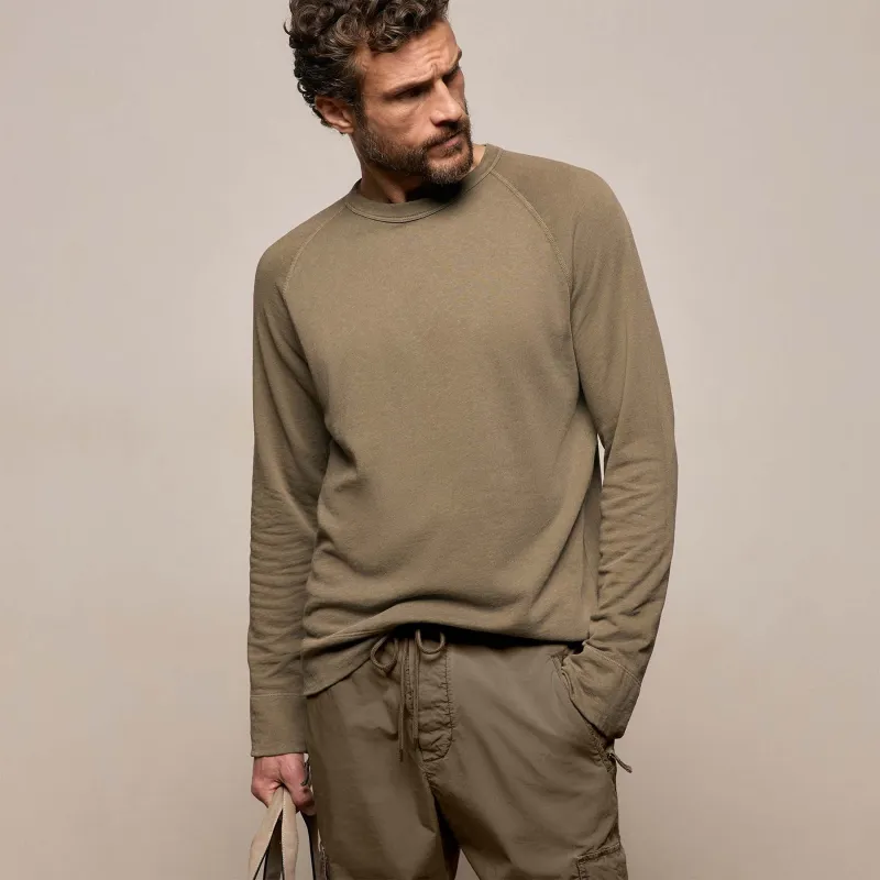 Vintage French Terry Sweatshirt - Light Olive Pigment made by James Perse