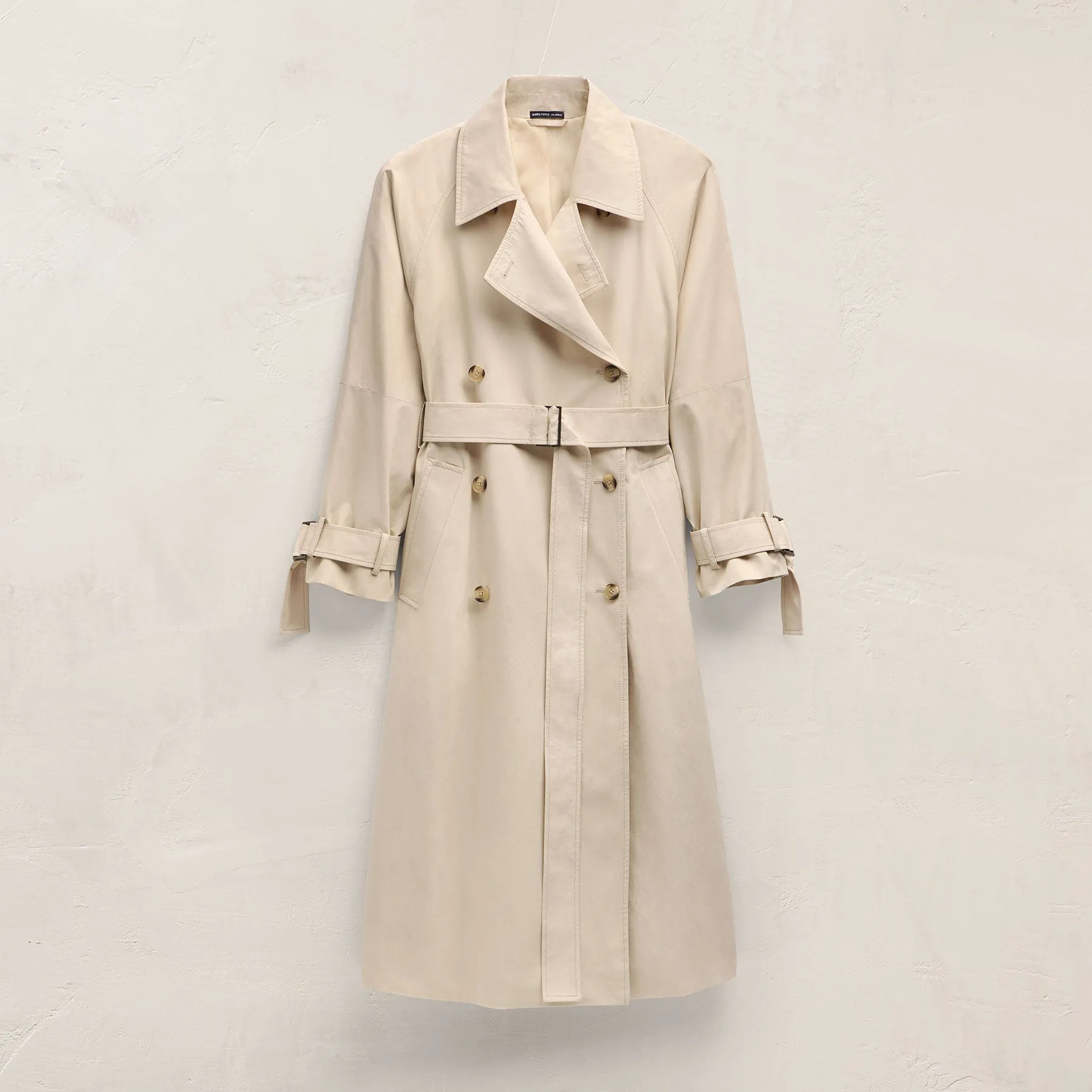 Italian Heavy Poplin Trench Coat - Beige sold by James Perse product image thumbnail 2