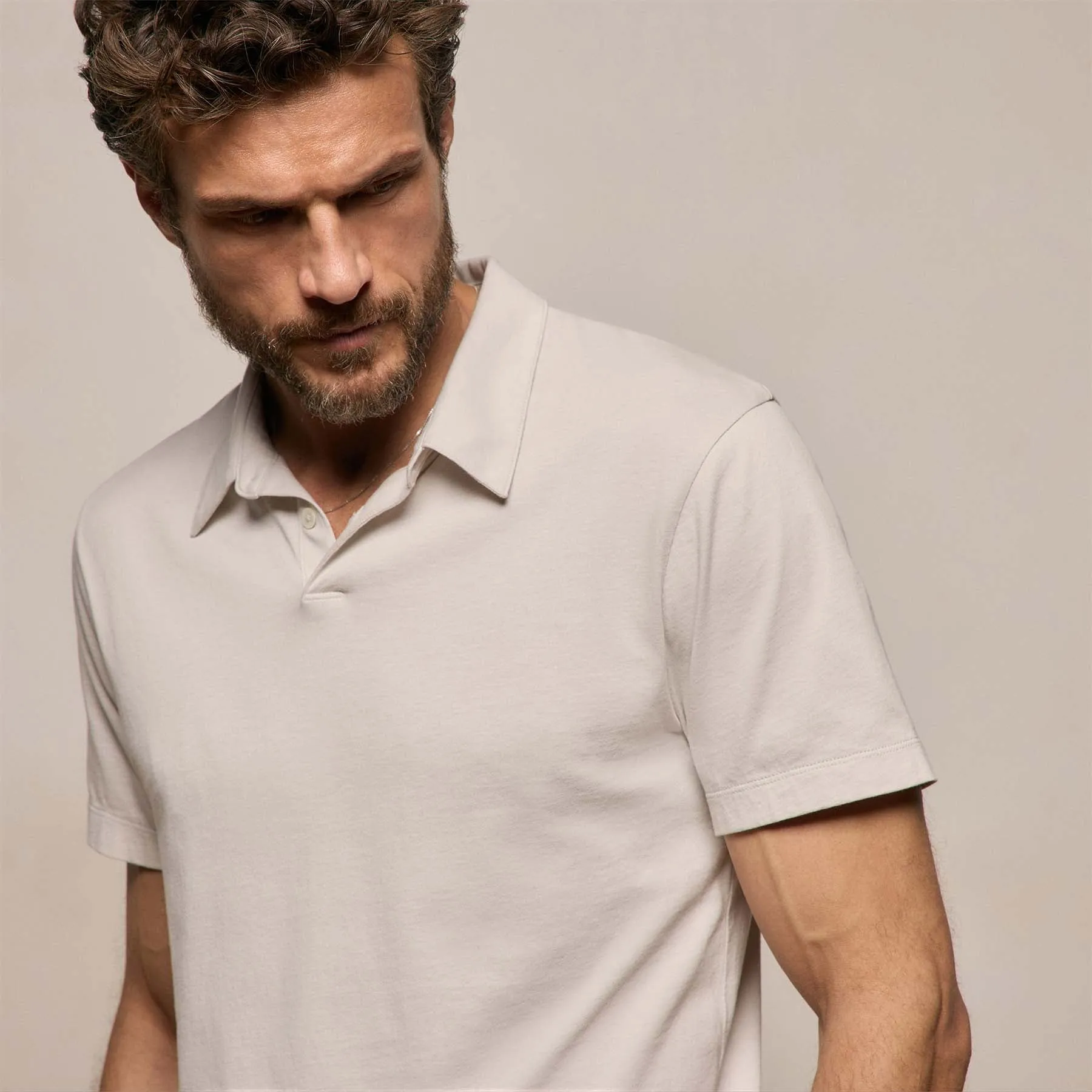 Brushed Lotus Polo - Pearl sold by James Perse product image thumbnail 4
