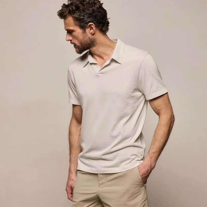 Brushed Lotus Polo - Pearl made by James Perse