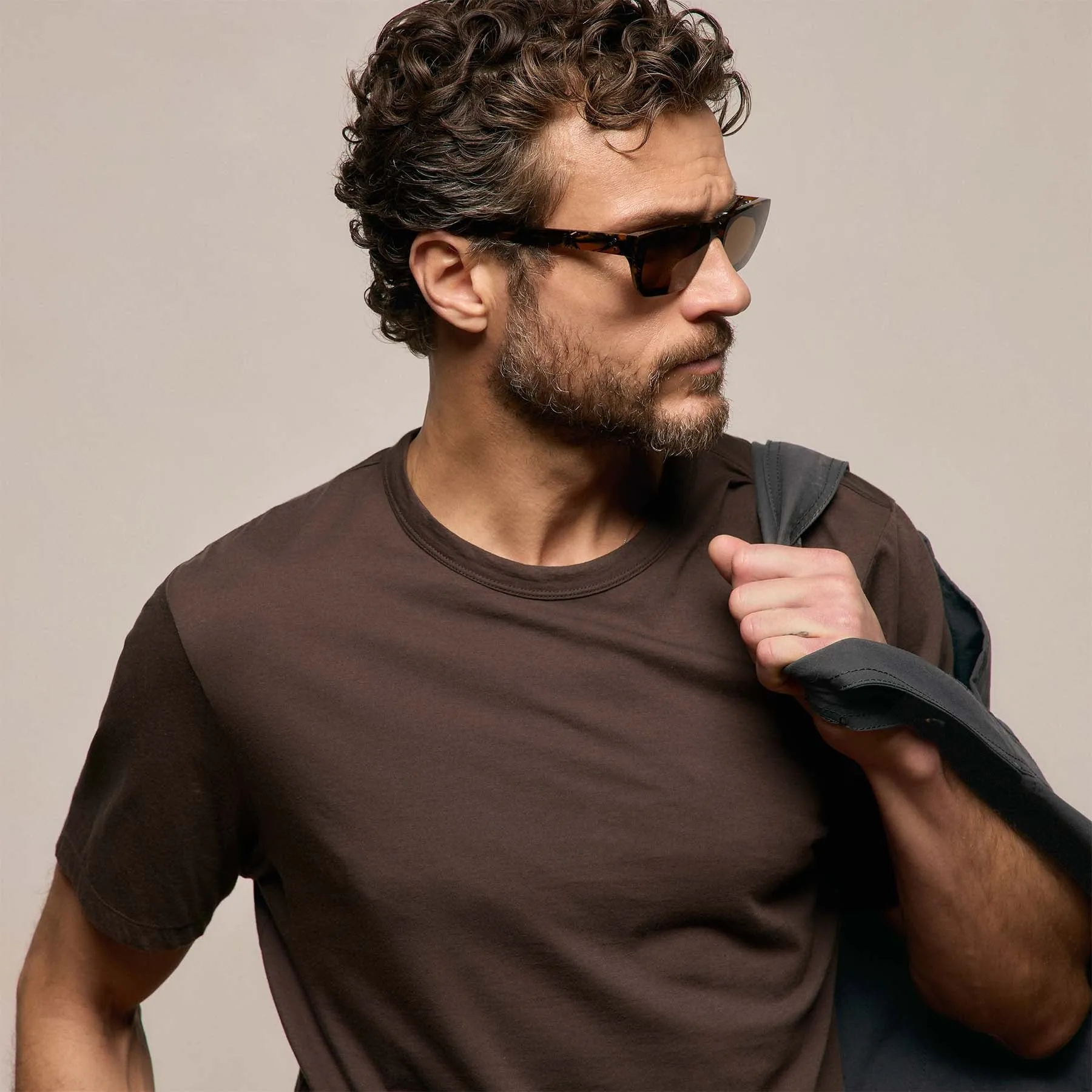 Luxe Lotus Jersey Tee - Bark sold by James Perse product image thumbnail 4