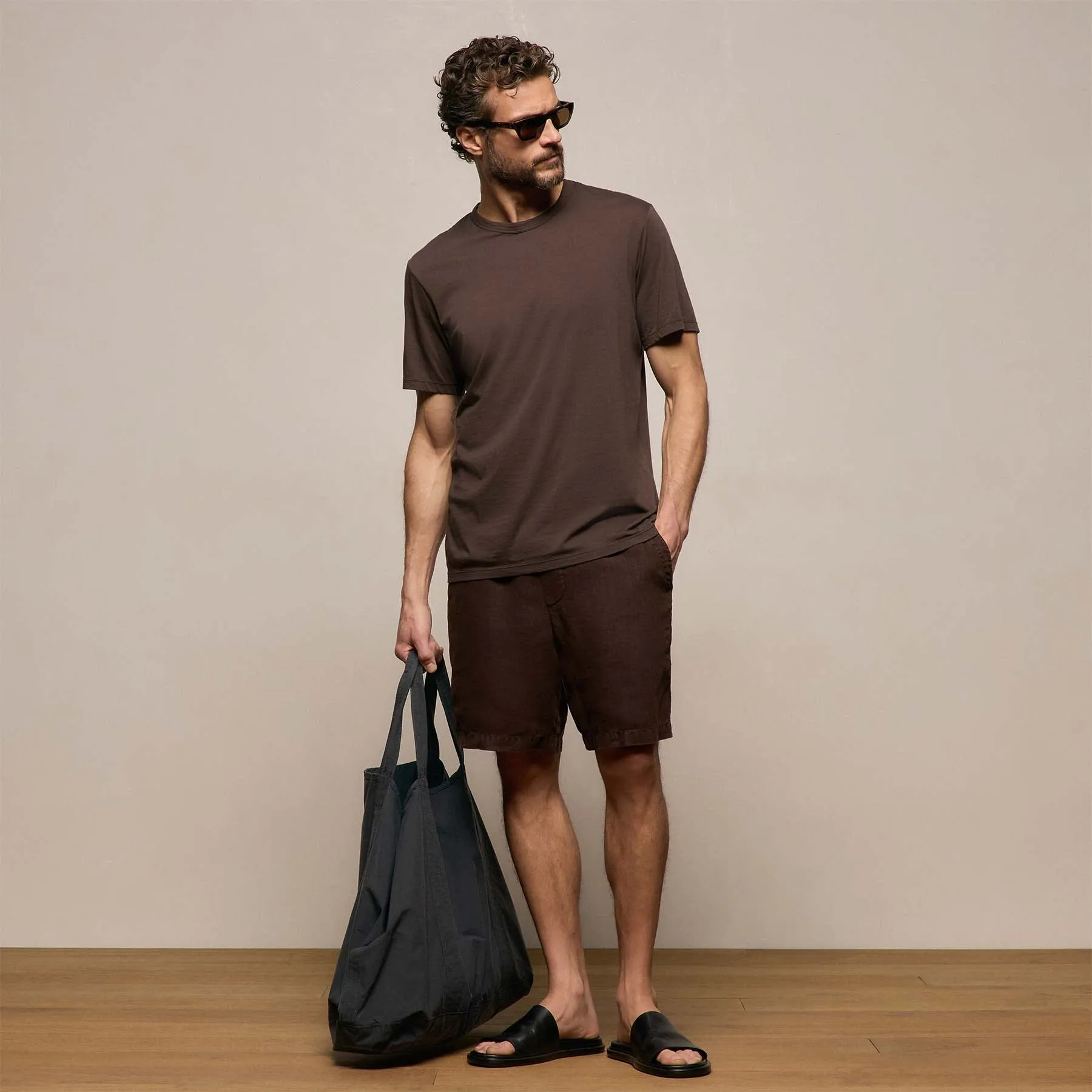 Luxe Lotus Jersey Tee - Bark sold by James Perse product image thumbnail 3