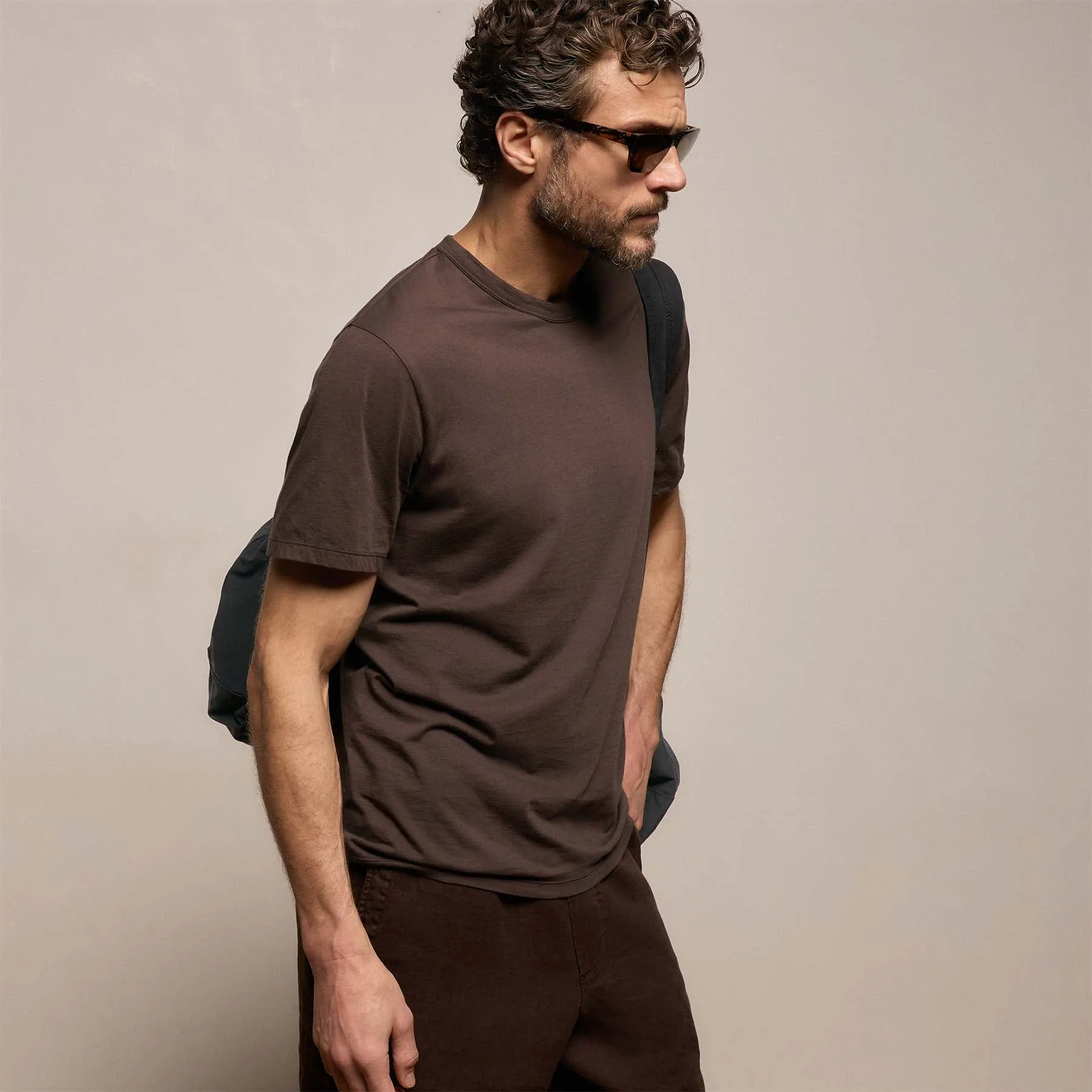 Luxe Lotus Jersey Tee - Bark sold by James Perse product image thumbnail 5