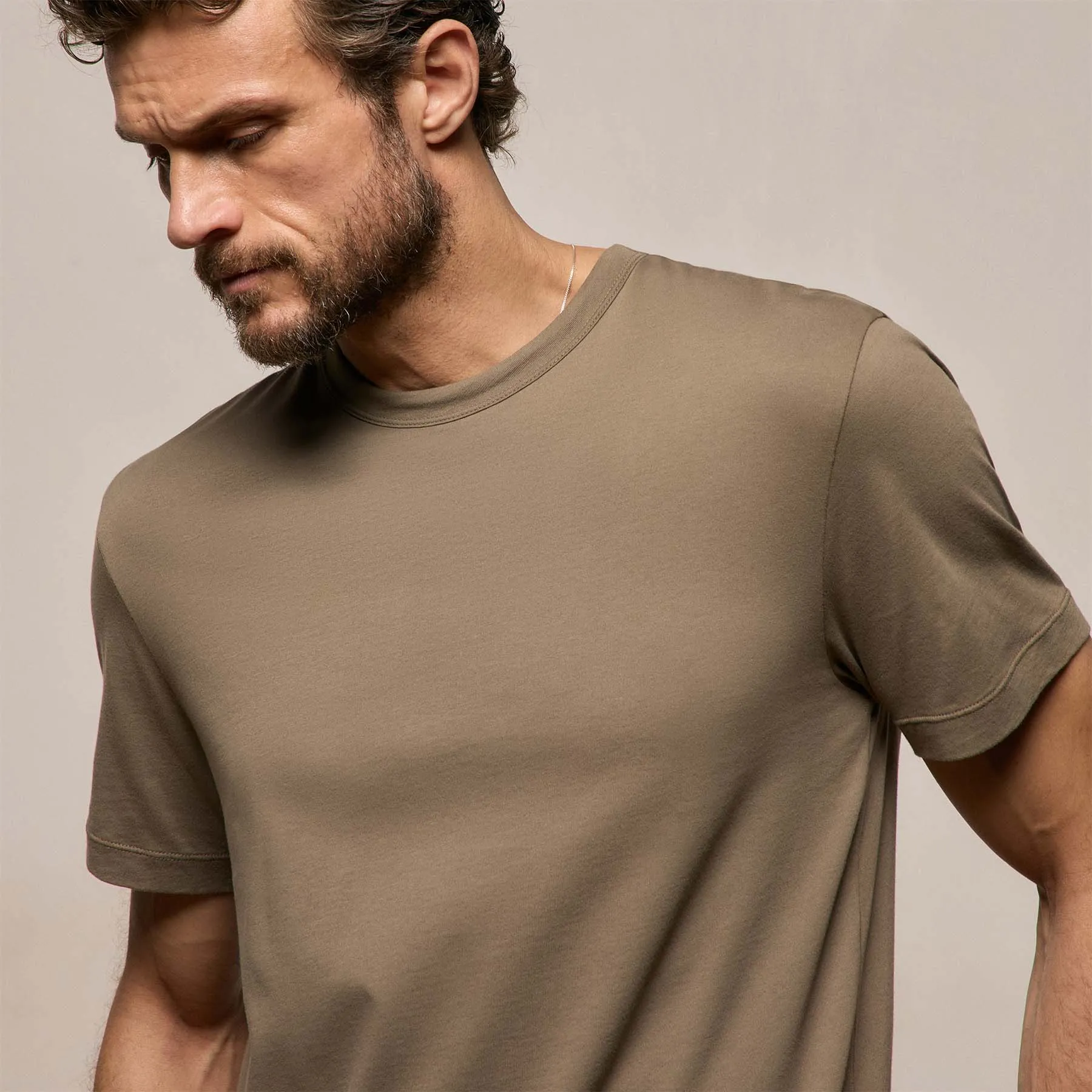 Brushed Lotus Crew - Light Olive sold by James Perse product image thumbnail 4