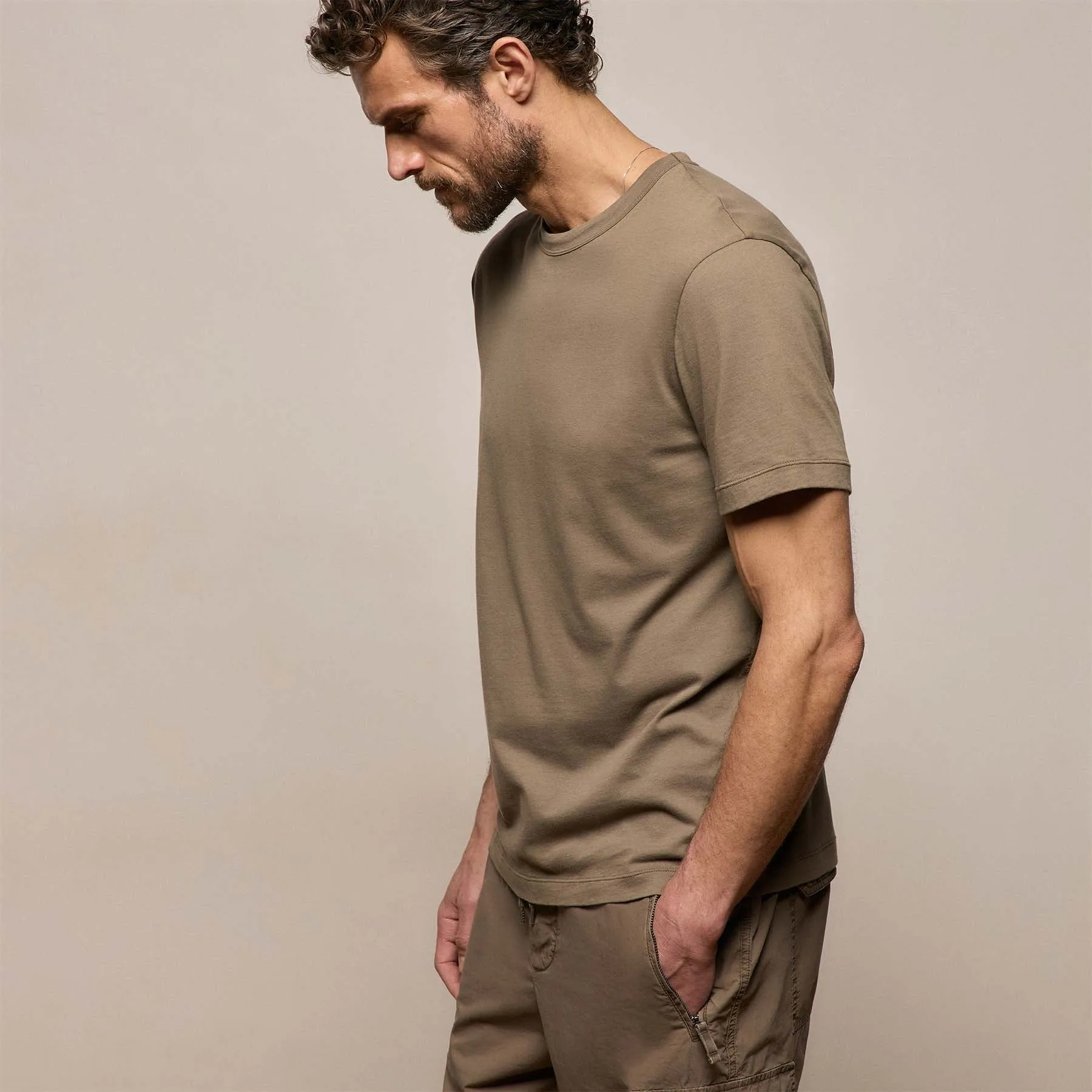Brushed Lotus Crew - Light Olive sold by James Perse product image thumbnail 5