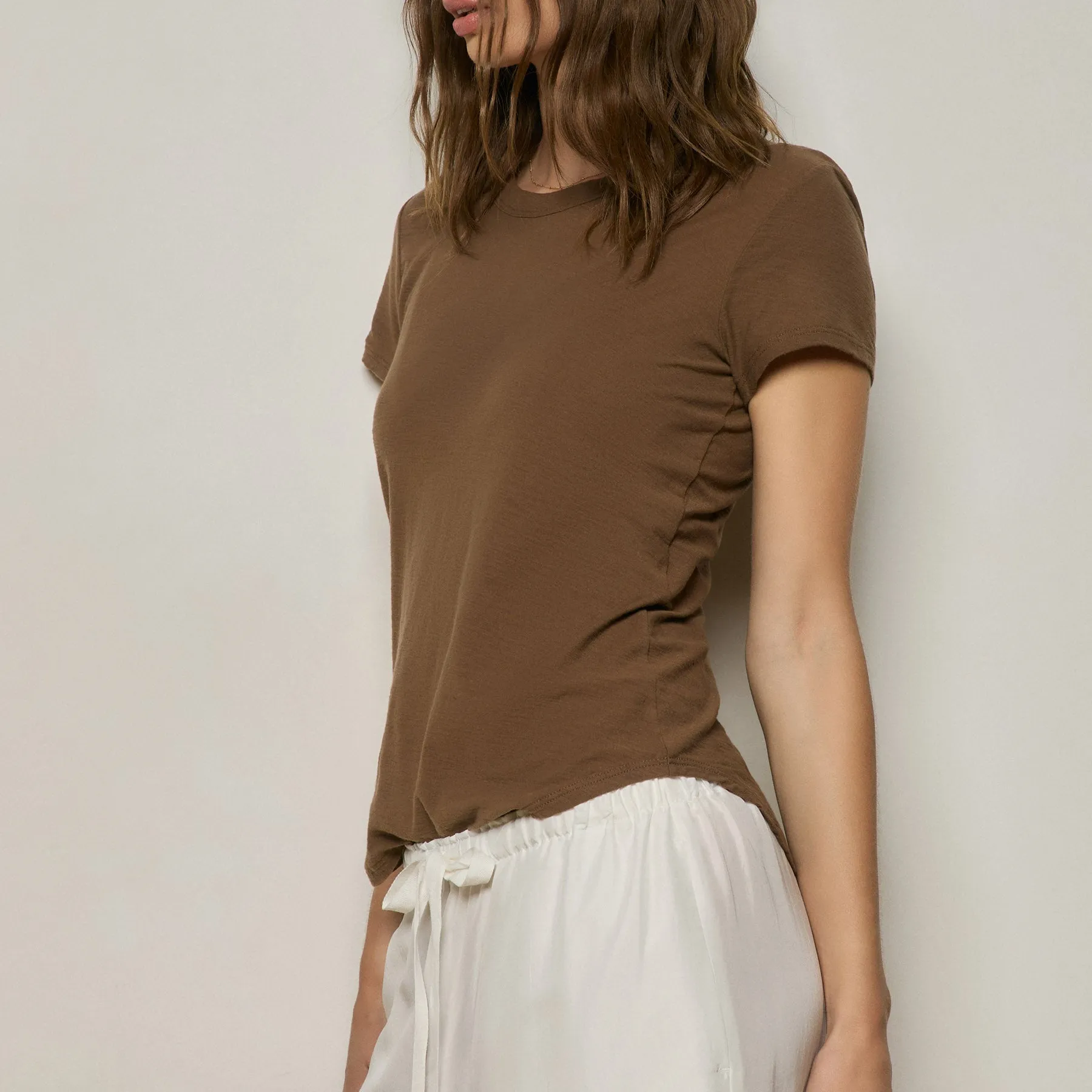 Sheer Slub Crew Neck Tee - Cocoa sold by James Perse product image thumbnail 5