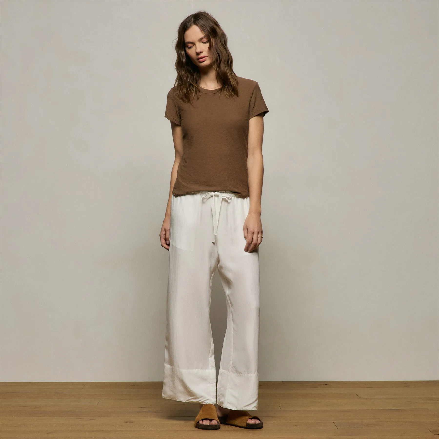 Sheer Slub Crew Neck Tee - Cocoa sold by James Perse product image thumbnail 3