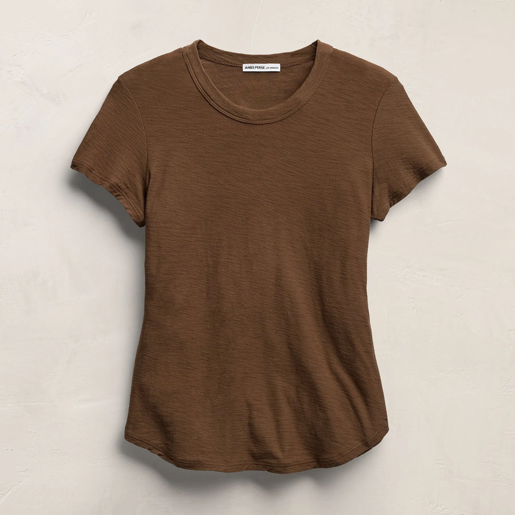 Sheer Slub Crew Neck Tee - Cocoa sold by James Perse product image thumbnail 2