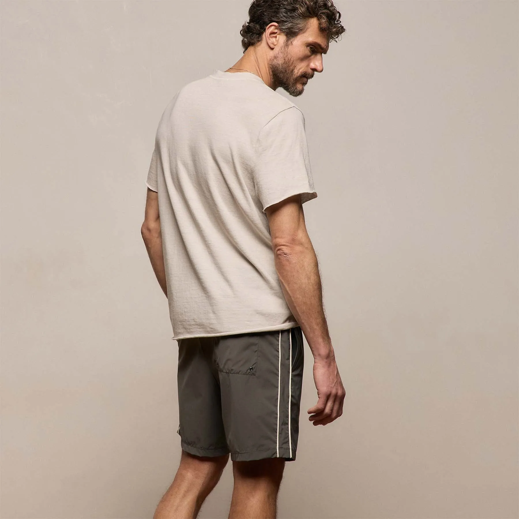 Slub Jersey Short Sleeve Henley - Pearl Pigment sold by James Perse product image thumbnail 5