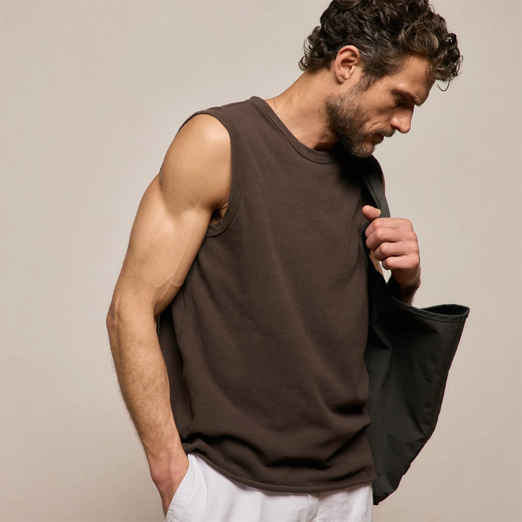 Slub Jersey Tank - Bark Pigment sold by James Perse product image thumbnail 4