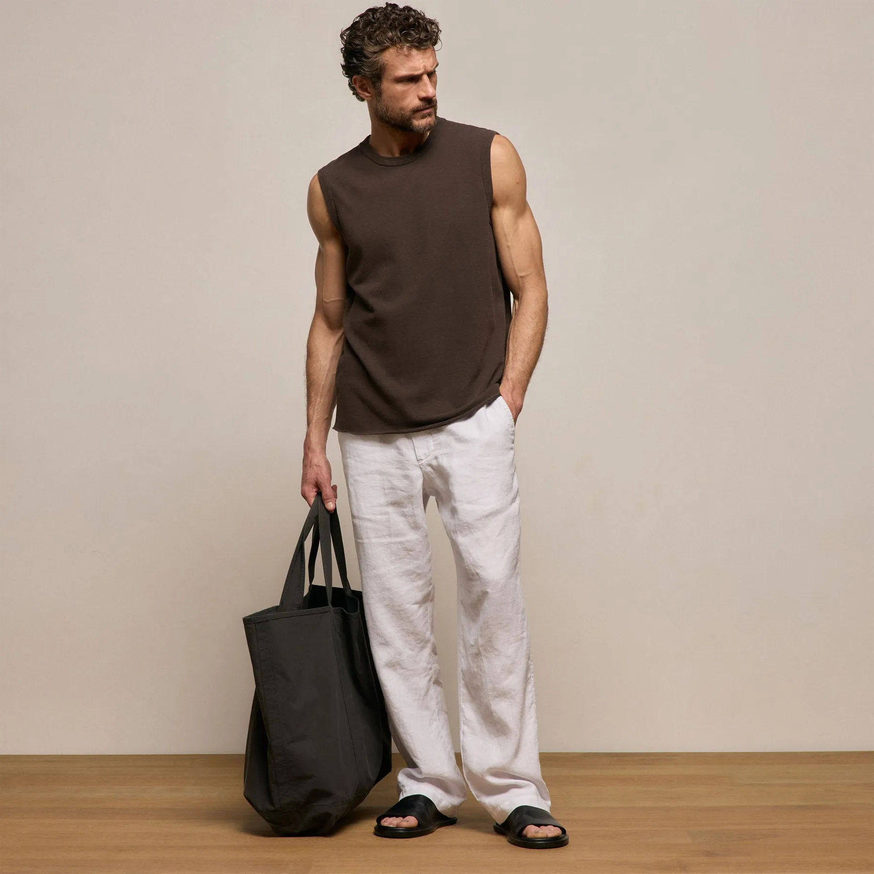 Slub Jersey Tank - Bark Pigment sold by James Perse product image thumbnail 3