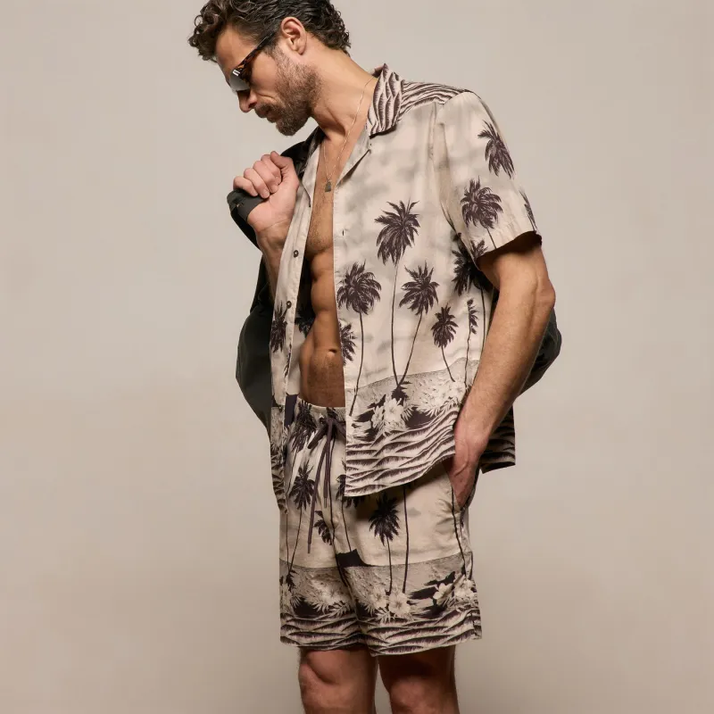 Palm Printed Shirt - Stone made by James Perse