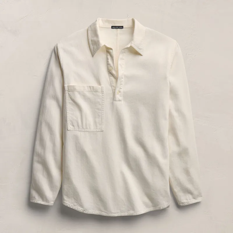 Lightweight Denim Patch Pocket Top - Coastal Cloud made by James Perse