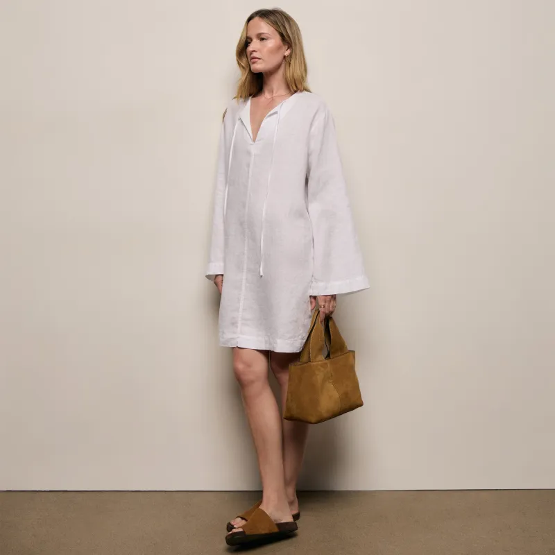 Lightweight Linen Tunic Dress - White made by James Perse