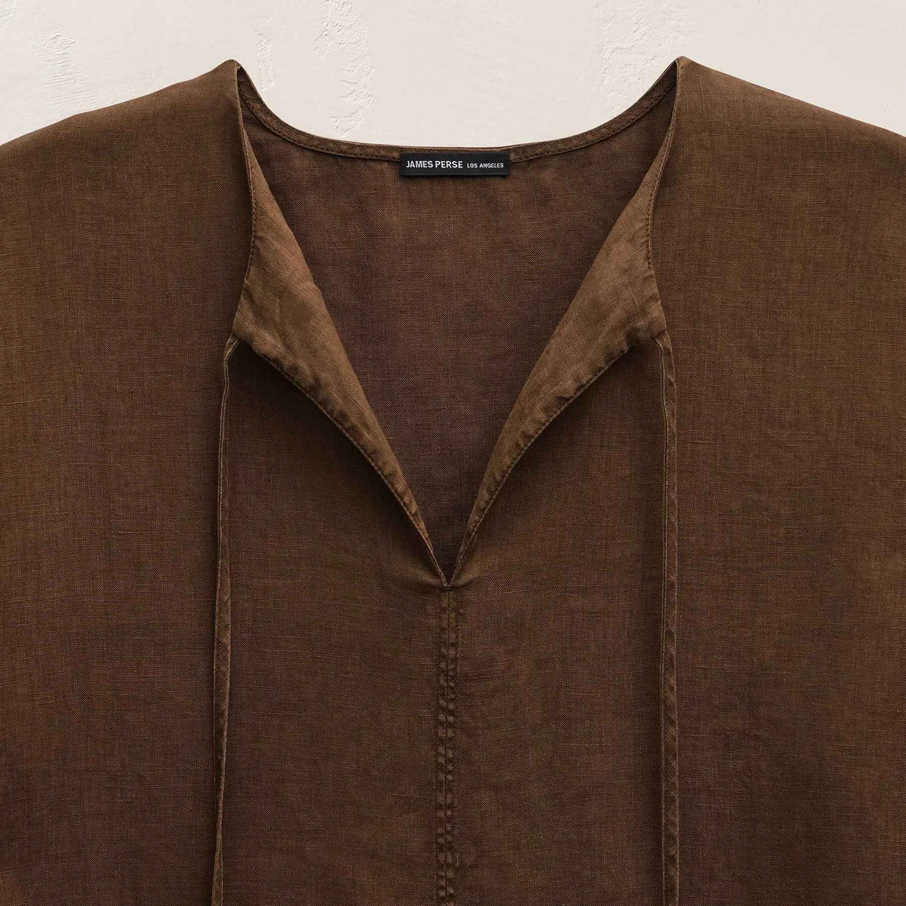 Lightweight Linen Tunic Dress - Cocoa Pigment sold by James Perse product image thumbnail 2