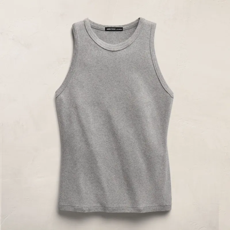 Compact Cotton High Neck Tank - Heather Grey made by James Perse