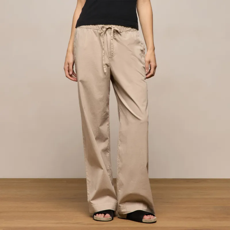 Stretch Poplin Drawcord Pant - Stone Pigment made by James Perse