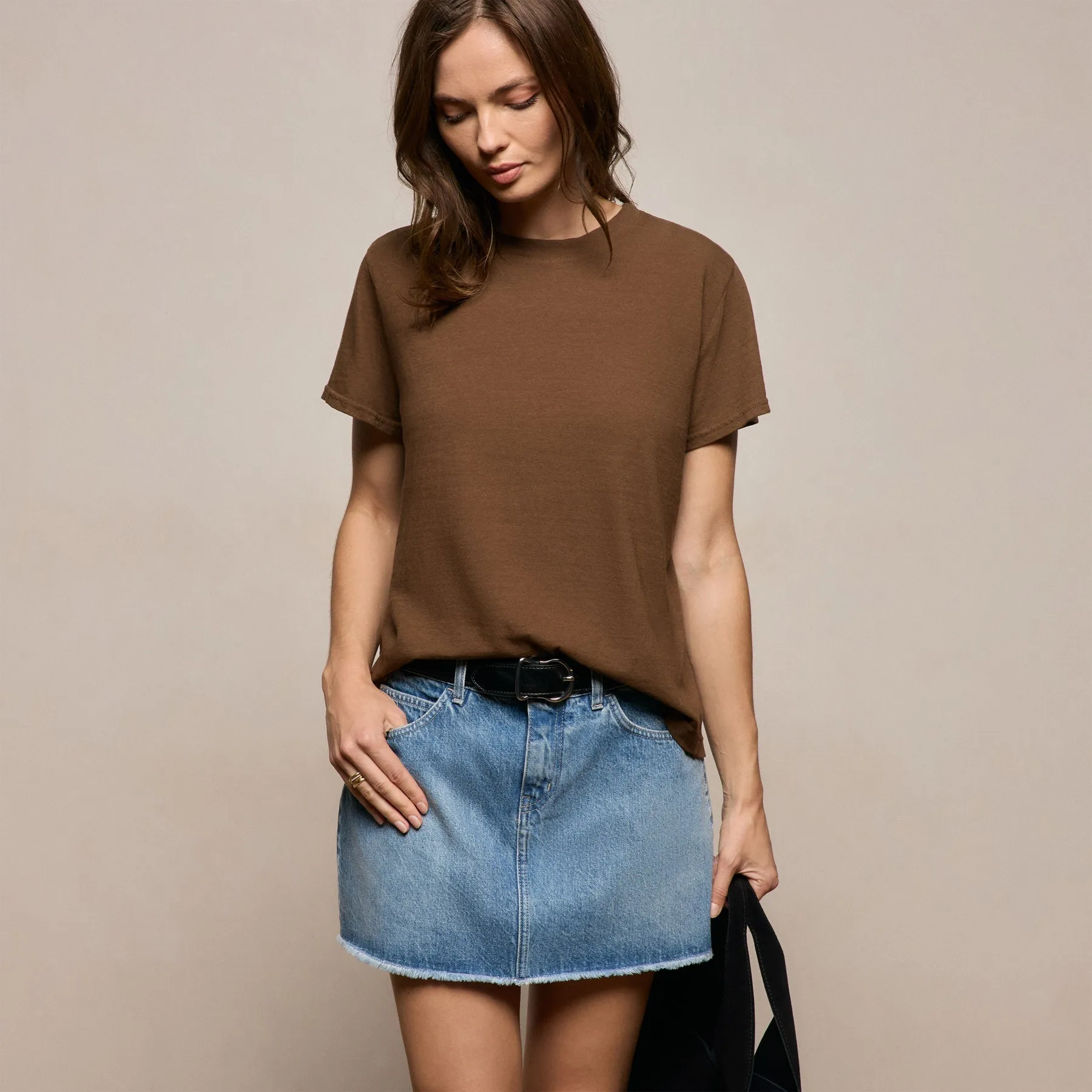 Slub Jersey Classic Tee - Cocoa sold by James Perse product image thumbnail 5