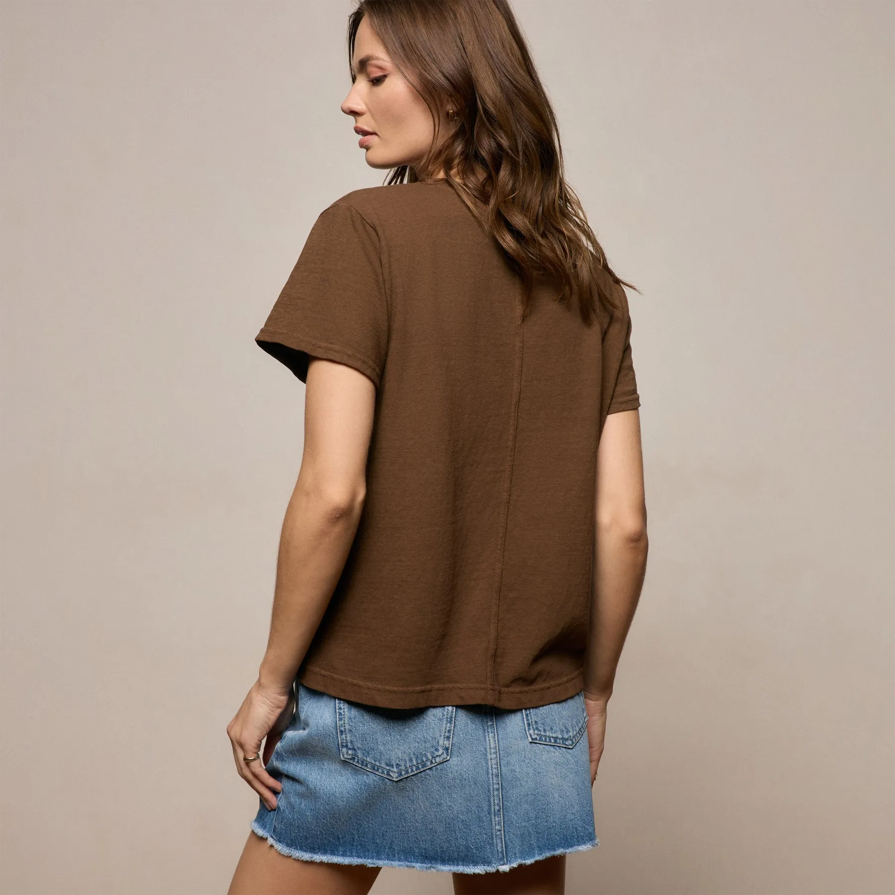 Slub Jersey Classic Tee - Cocoa sold by James Perse product image thumbnail 3
