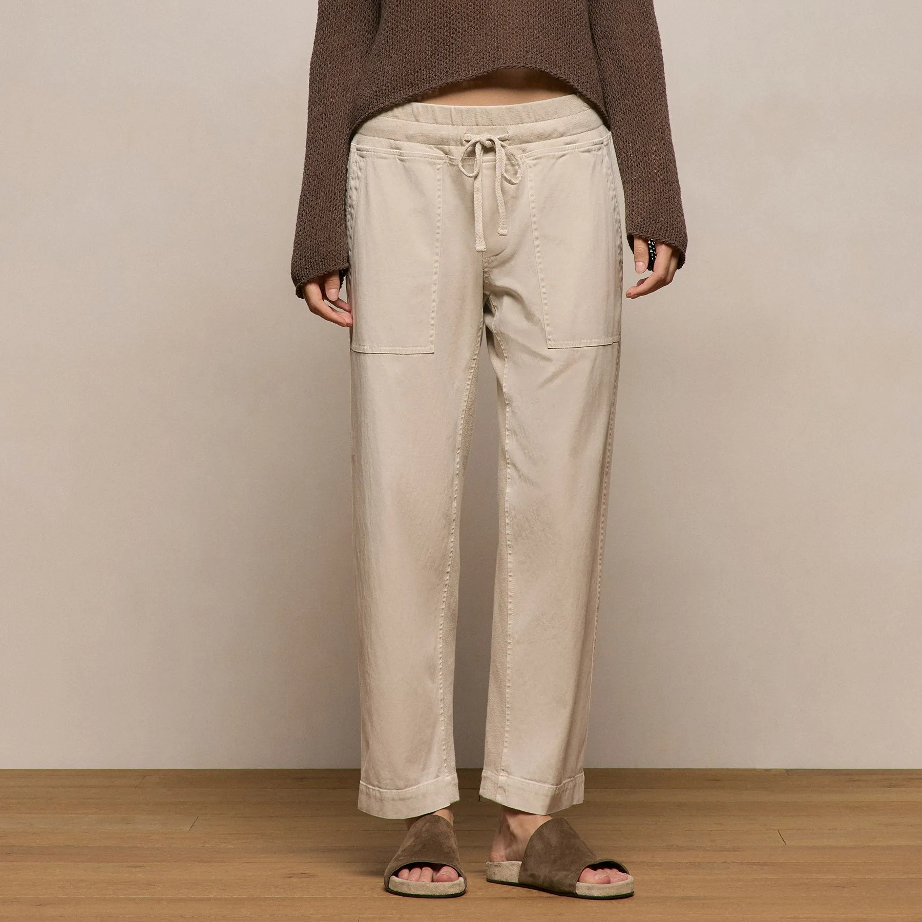 Mixed Media Straight Pant - Talc sold by James Perse