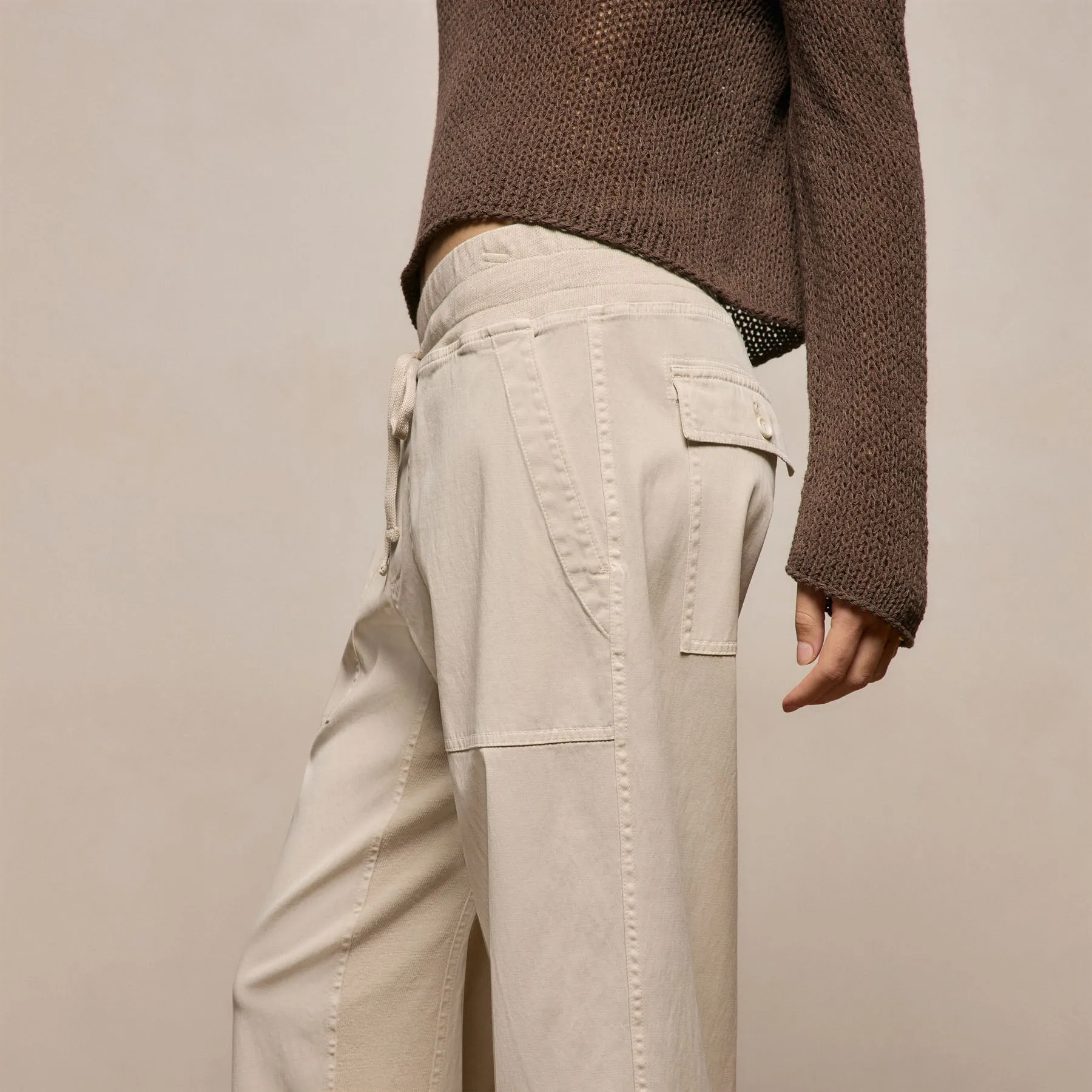 Mixed Media Straight Pant - Talc sold by James Perse product image thumbnail 5