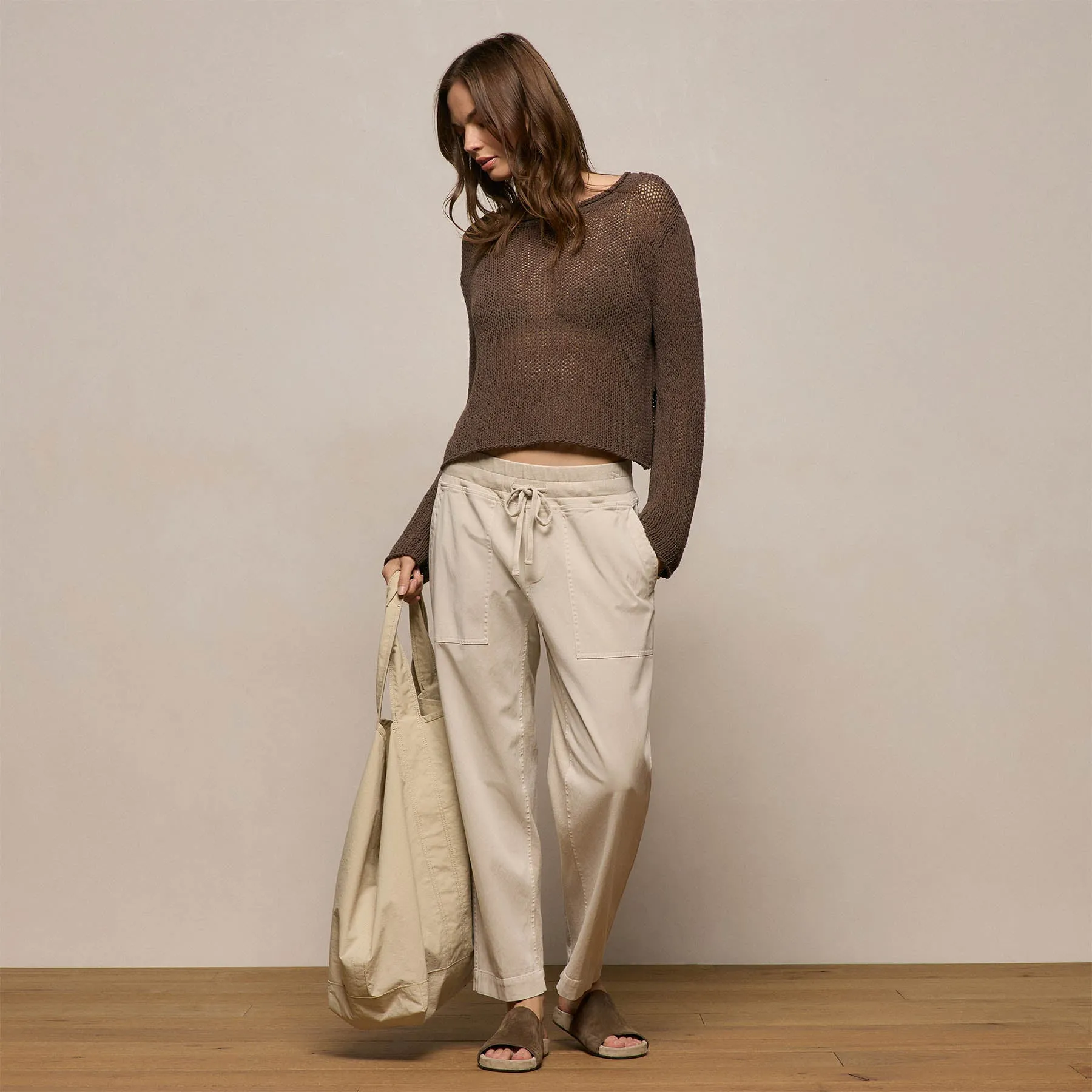 Mixed Media Straight Pant - Talc sold by James Perse product image thumbnail 3