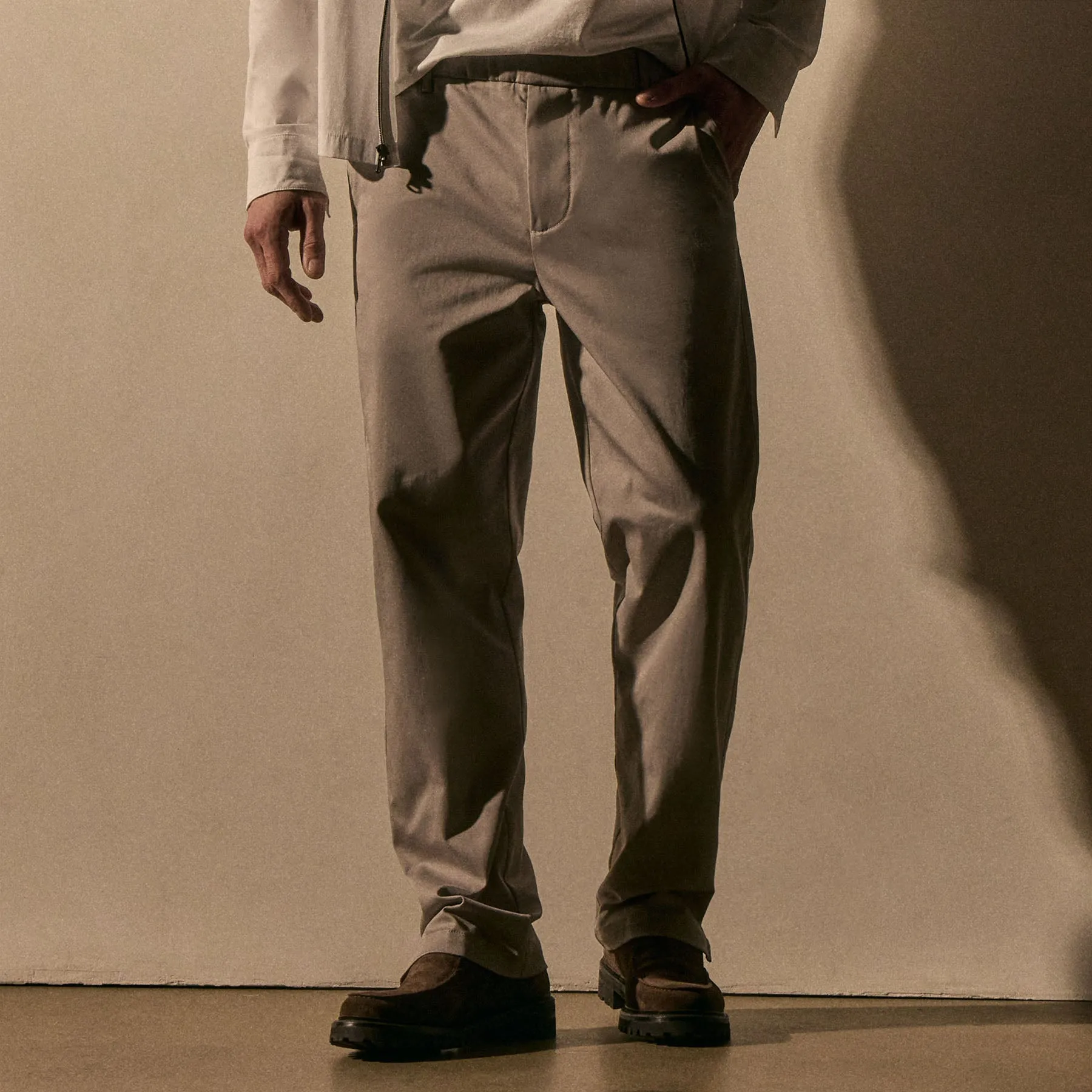 Relaxed Stretch Micro Twill Trouser - Concrete sold by James Perse product image thumbnail 3