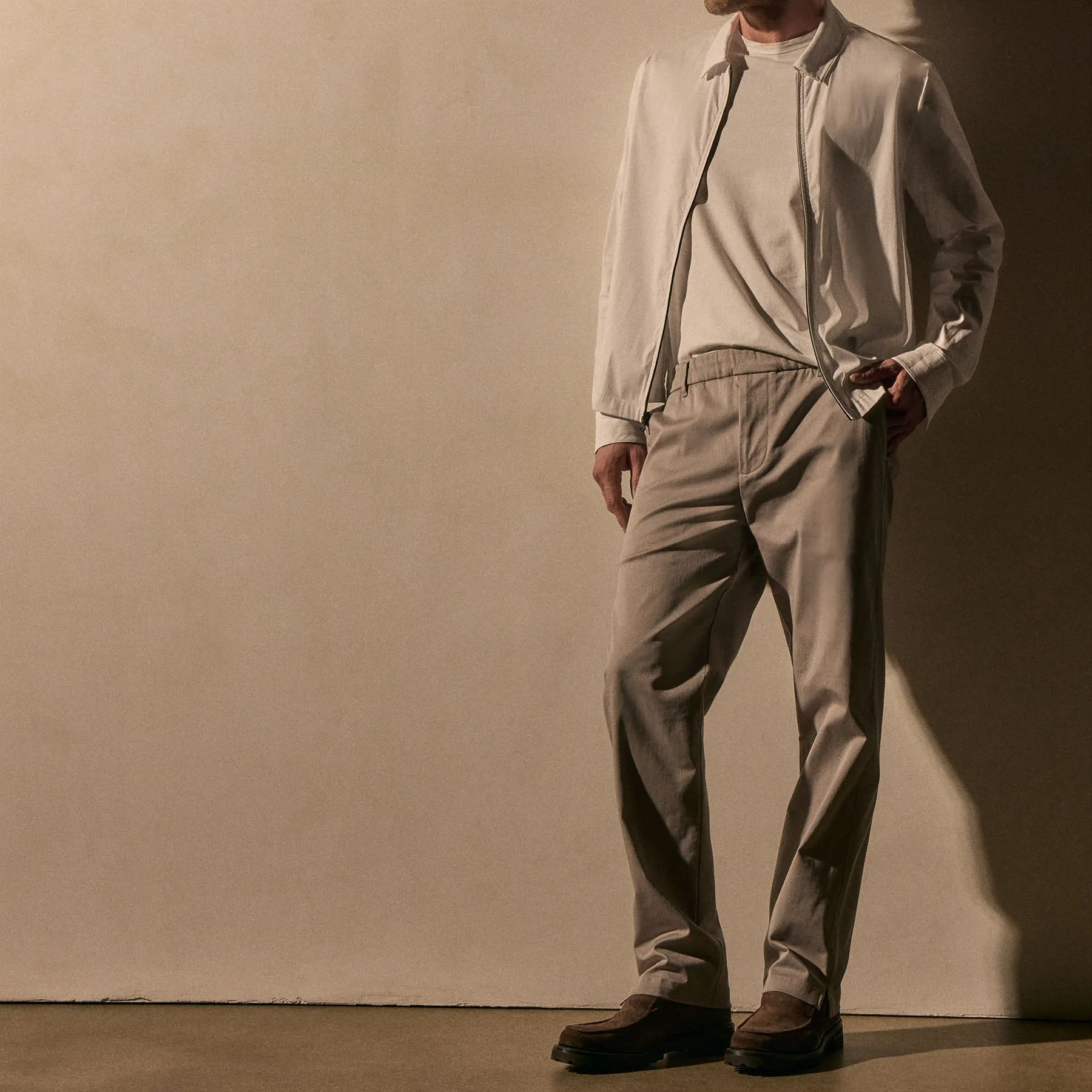 Relaxed Stretch Micro Twill Trouser - Concrete sold by James Perse product image thumbnail 2